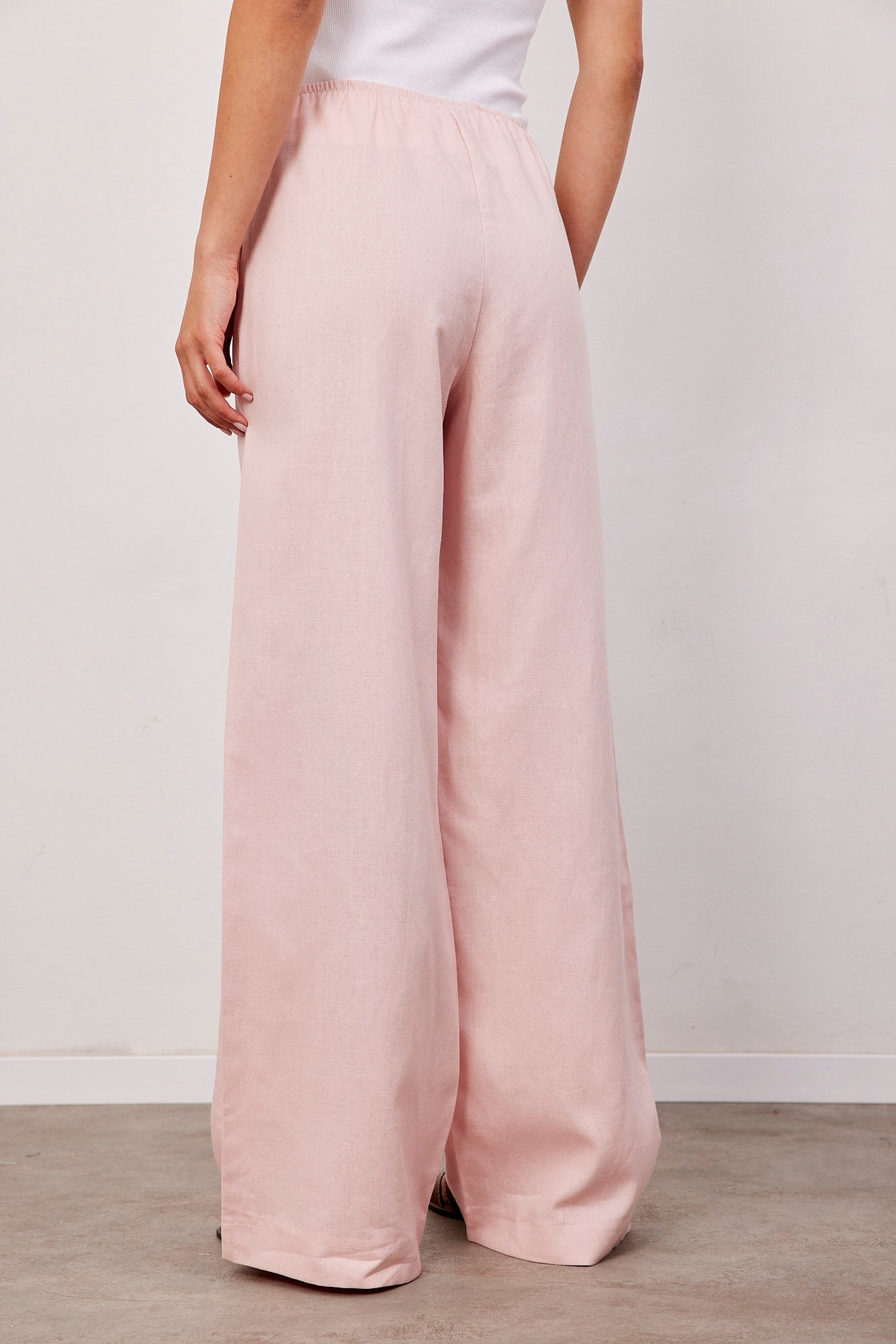 מכנסיים בשילוב פשתן גומי דק - ITAY BRANDS