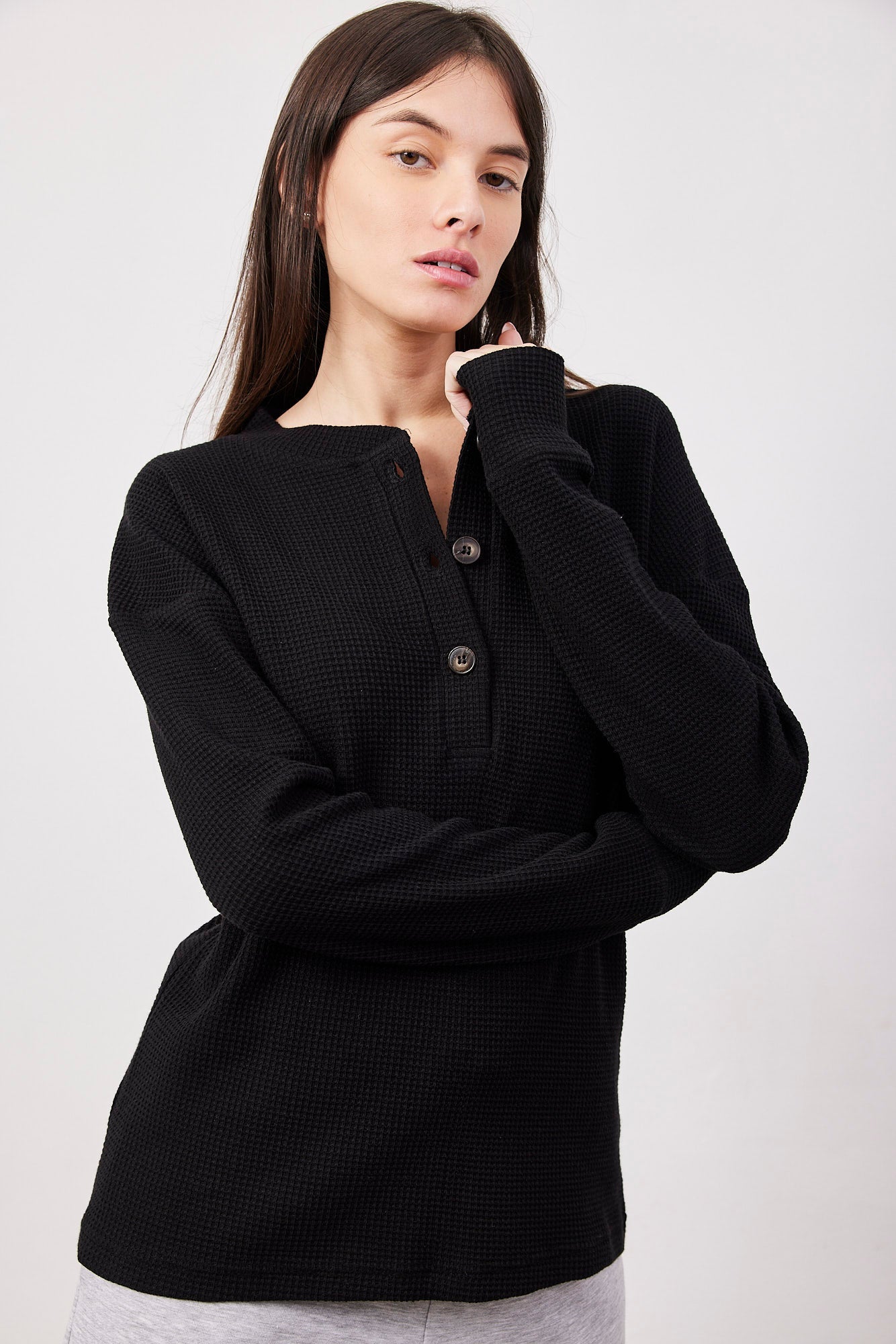 סריג וופל בשילוב כפתורים - ITAY BRANDS