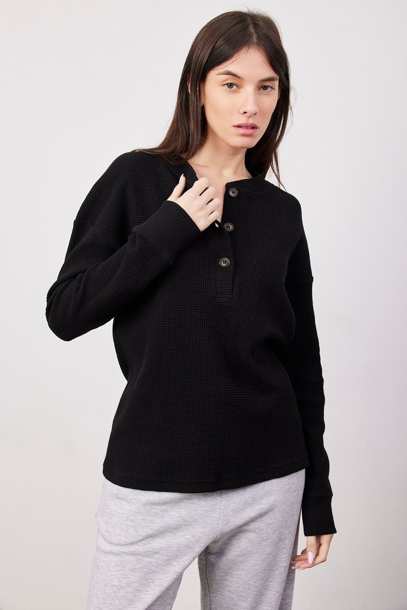 סריג וופל בשילוב כפתורים - ITAY BRANDS