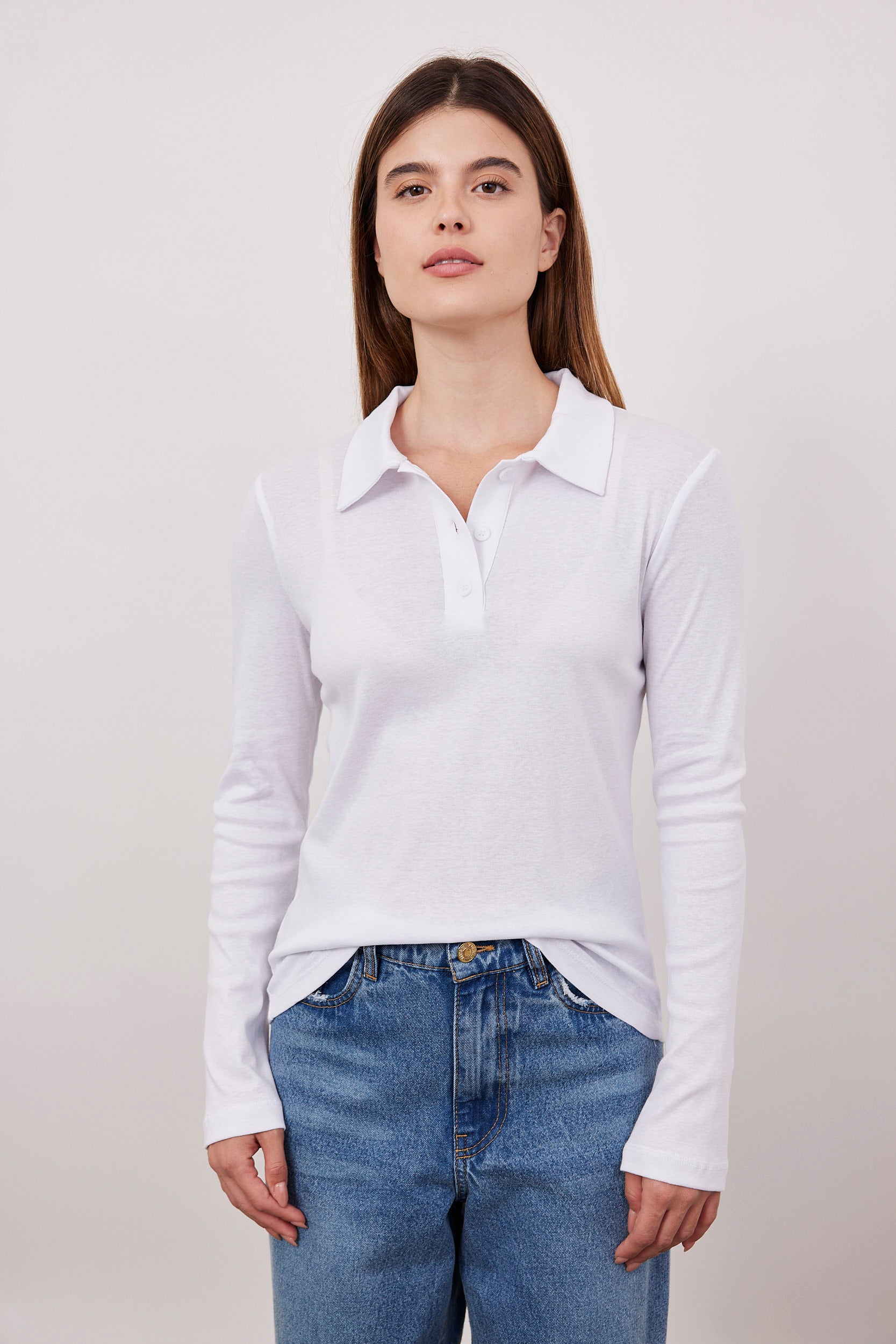 חולצה ארוכה עם צווארון מכופתר