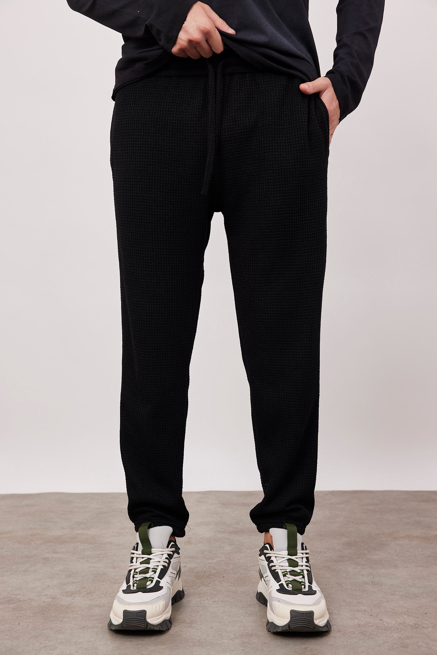 מכנסי סריג בד וופל