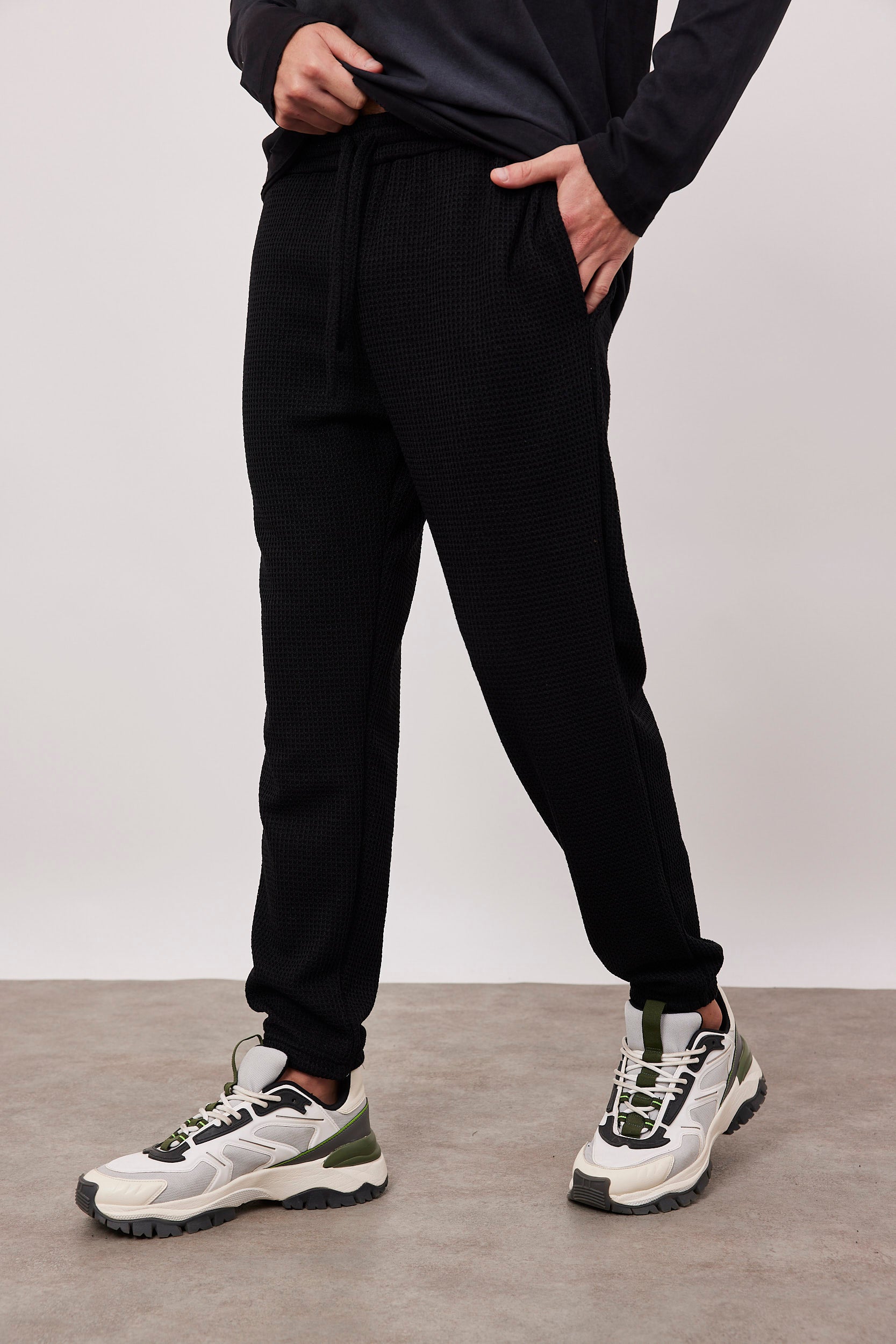 מכנסי סריג בד וופל