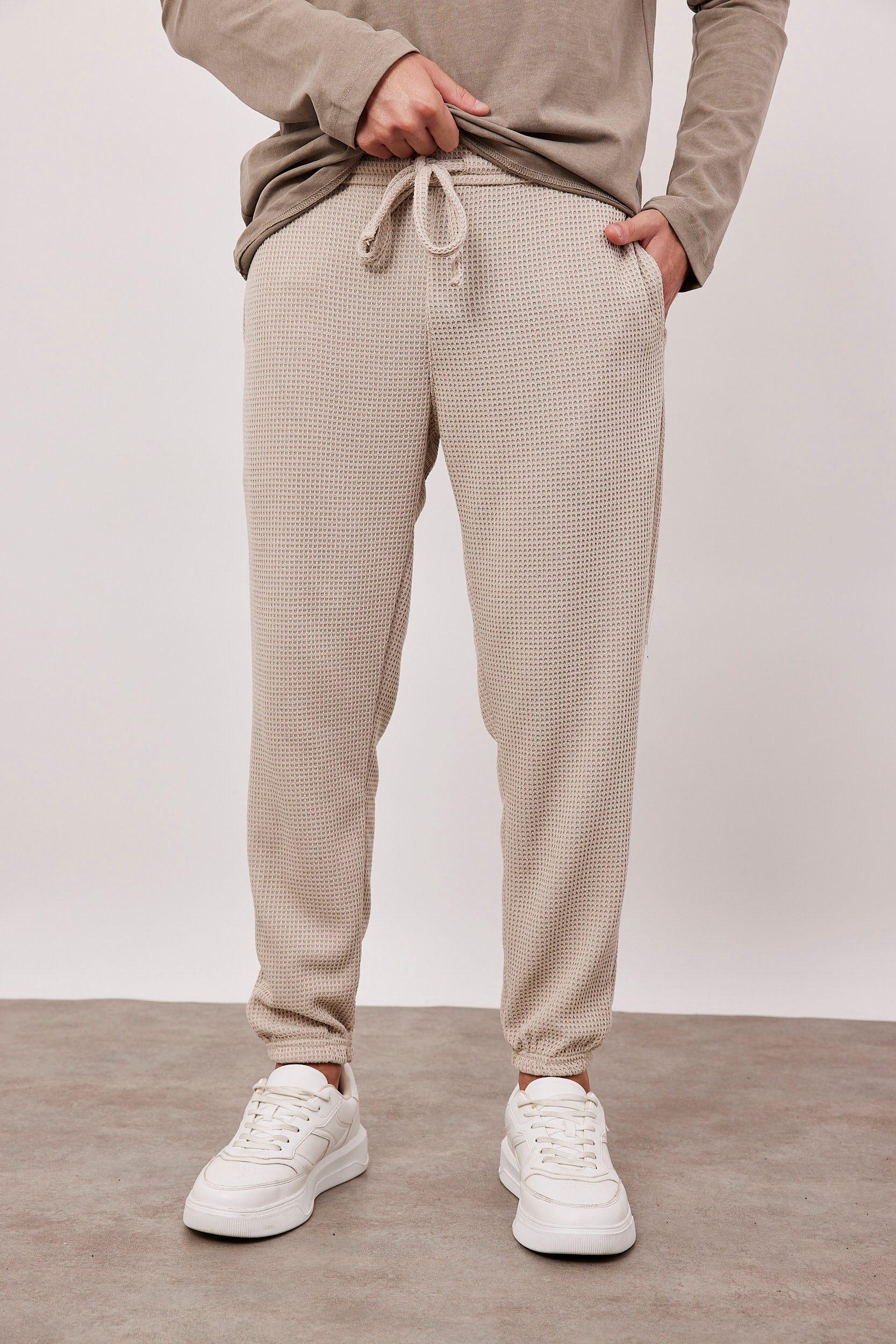 מכנסי סריג בד וופל