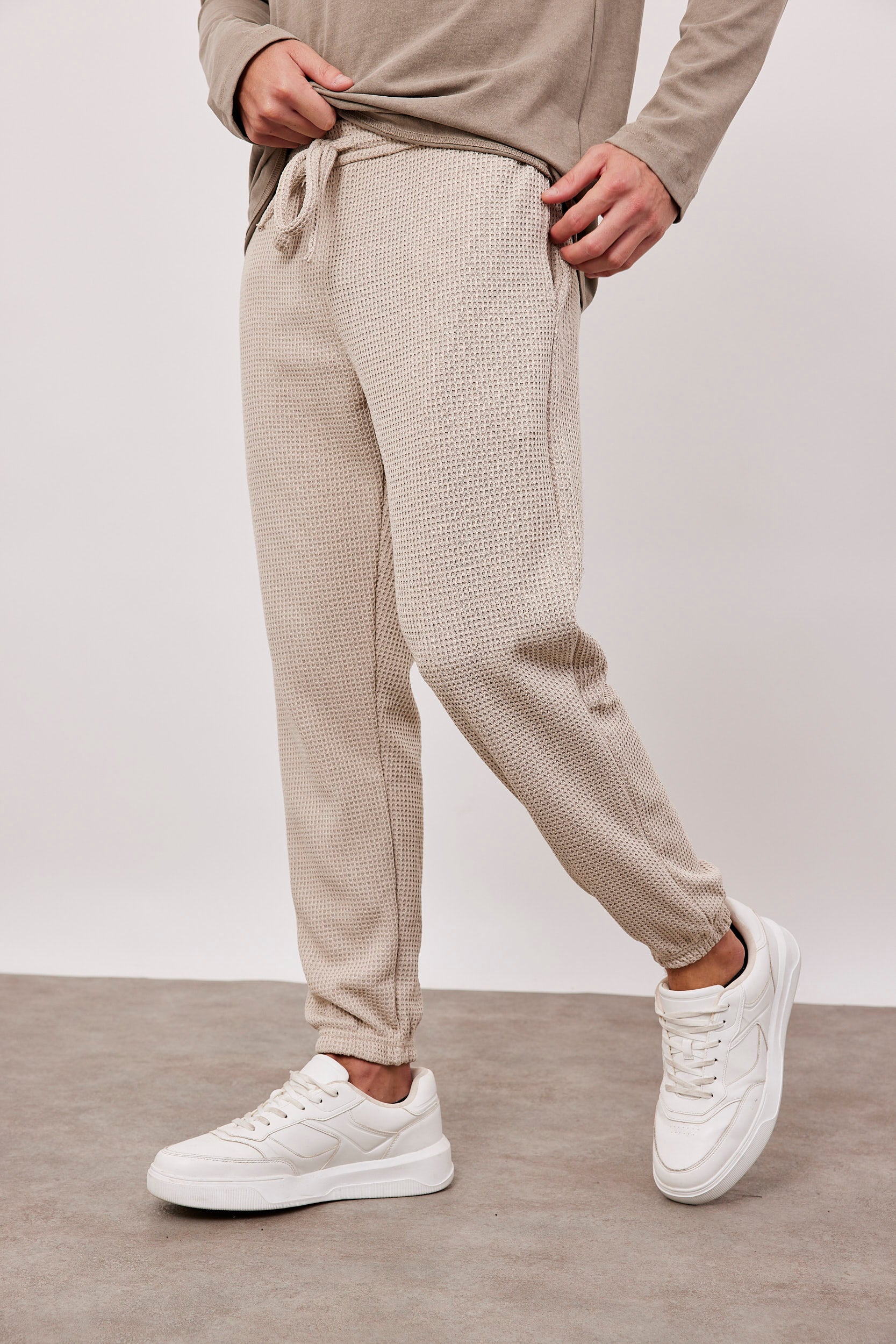 מכנסי סריג בד וופל