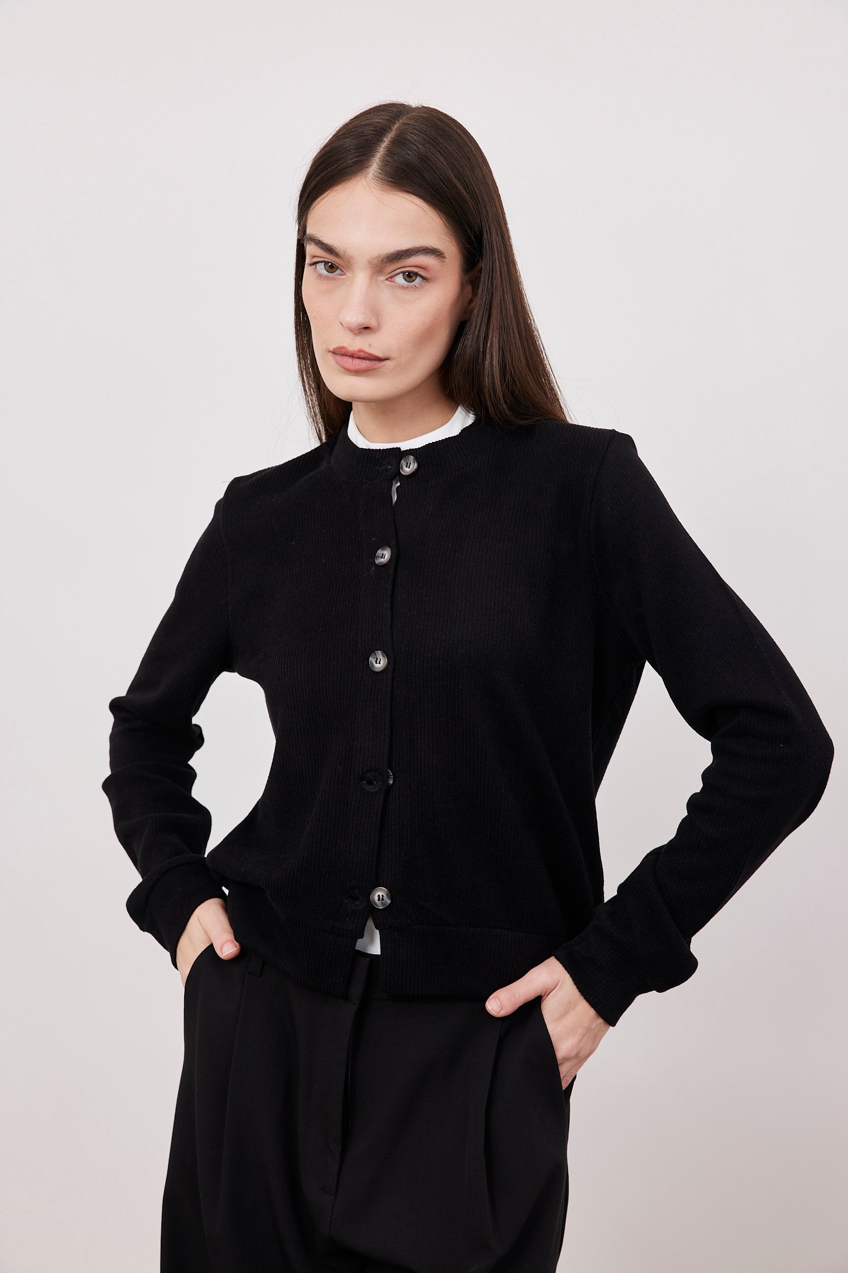 קרדיגן משולב כפתורים