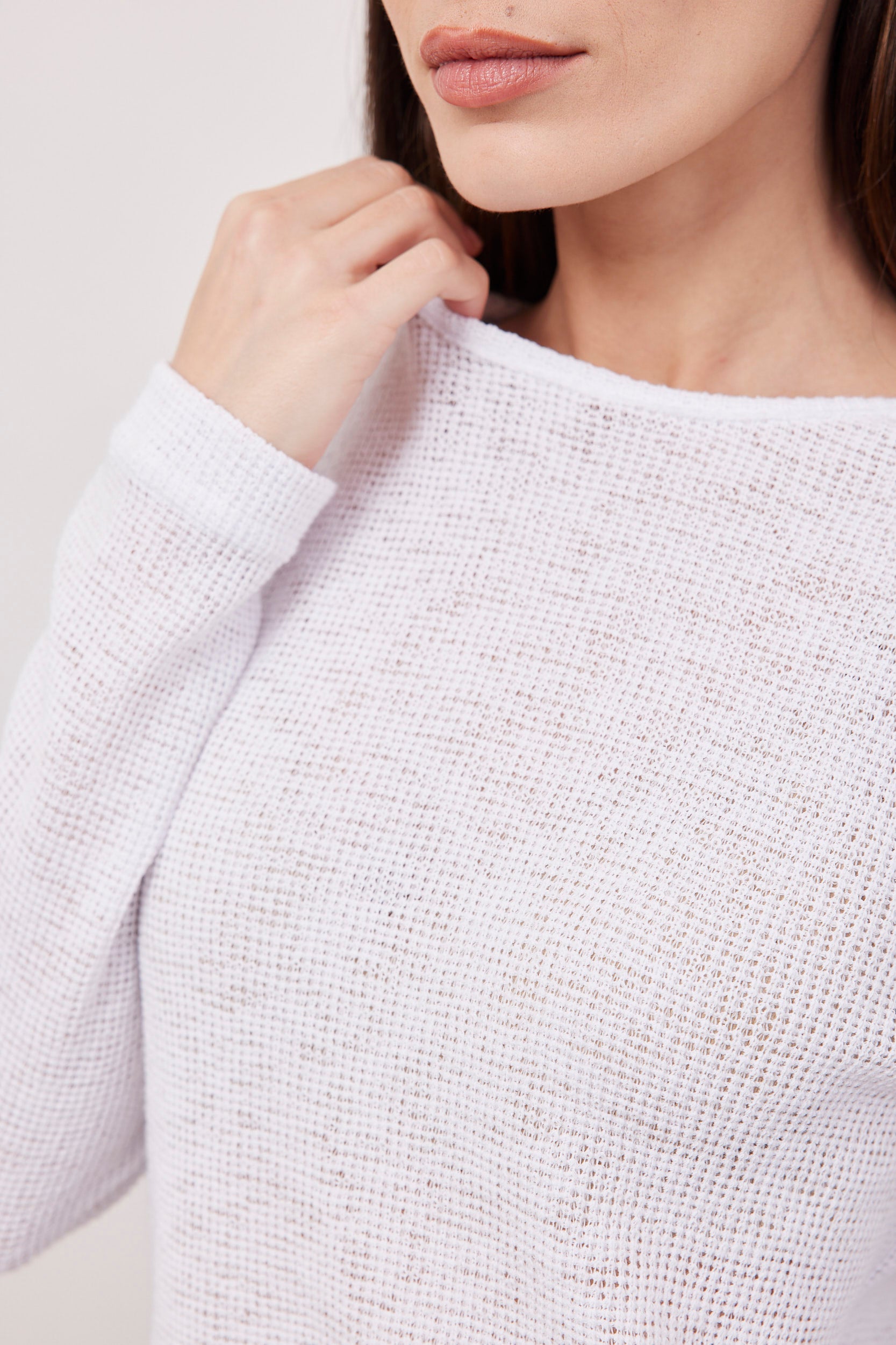 חולצת סריג ארוכה שקפקפה