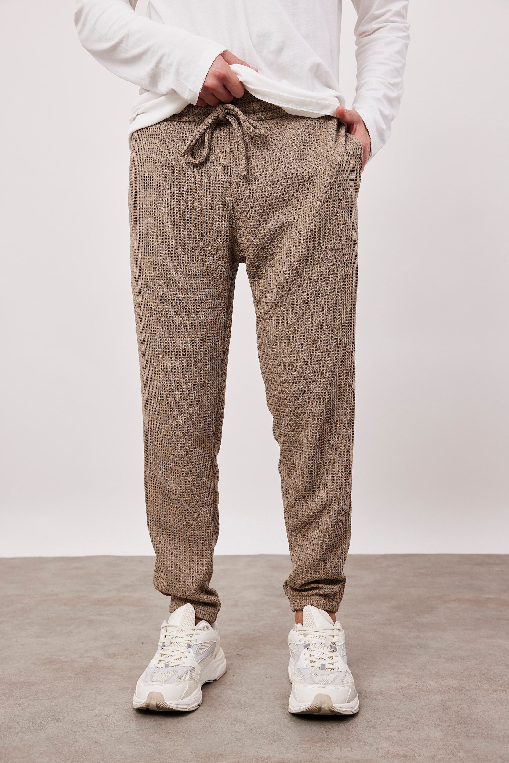 מכנסי סריג בד וופל