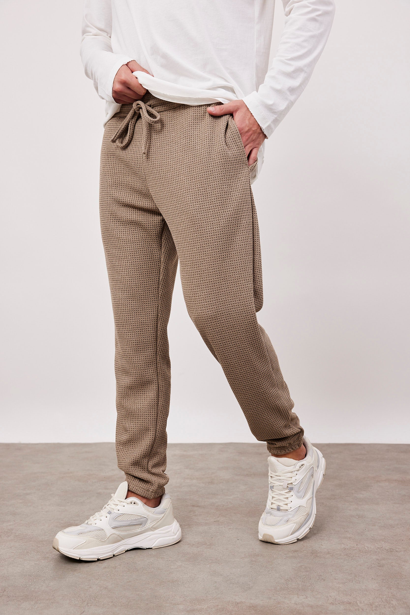 מכנסי סריג בד וופל