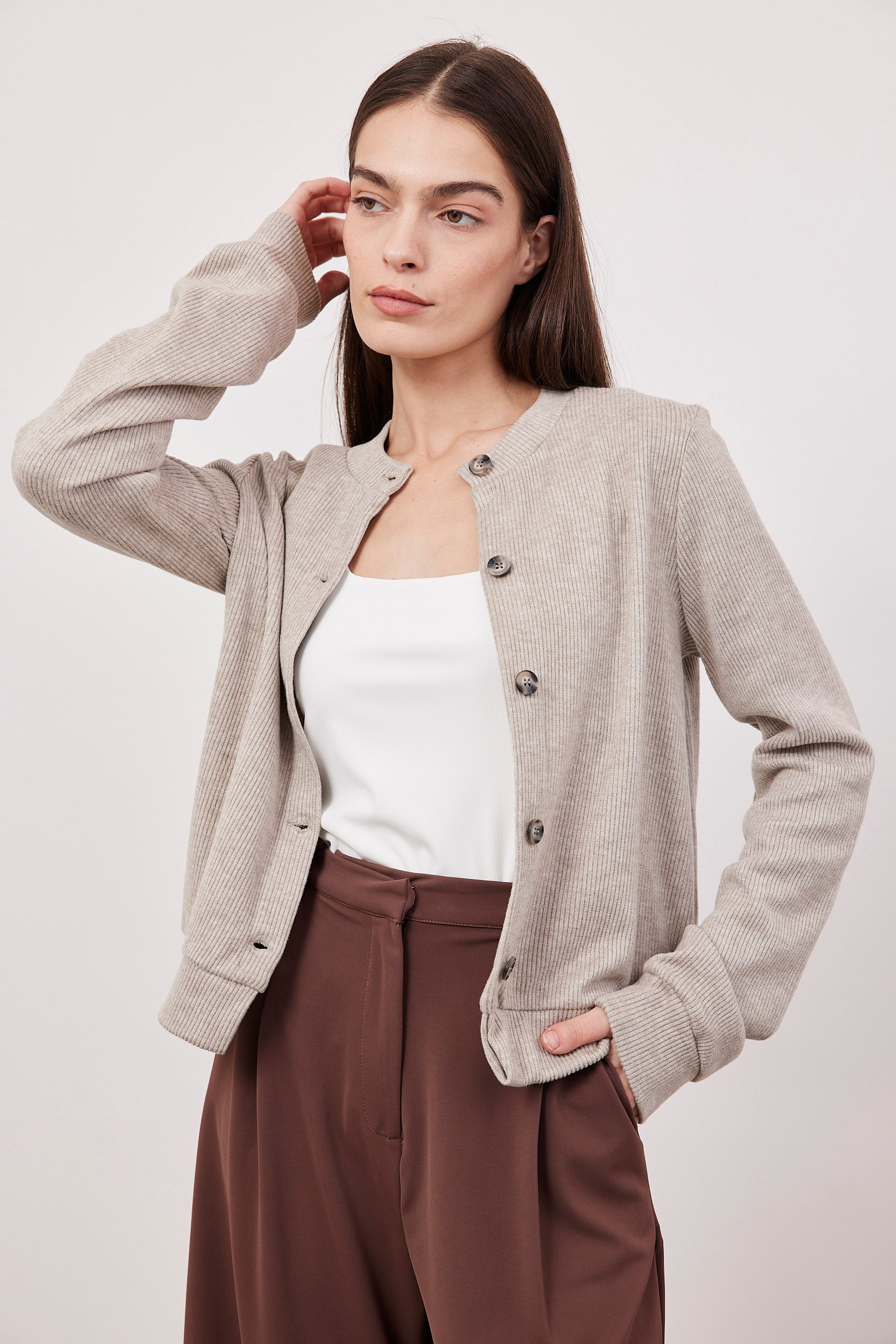 קרדיגן משולב כפתורים