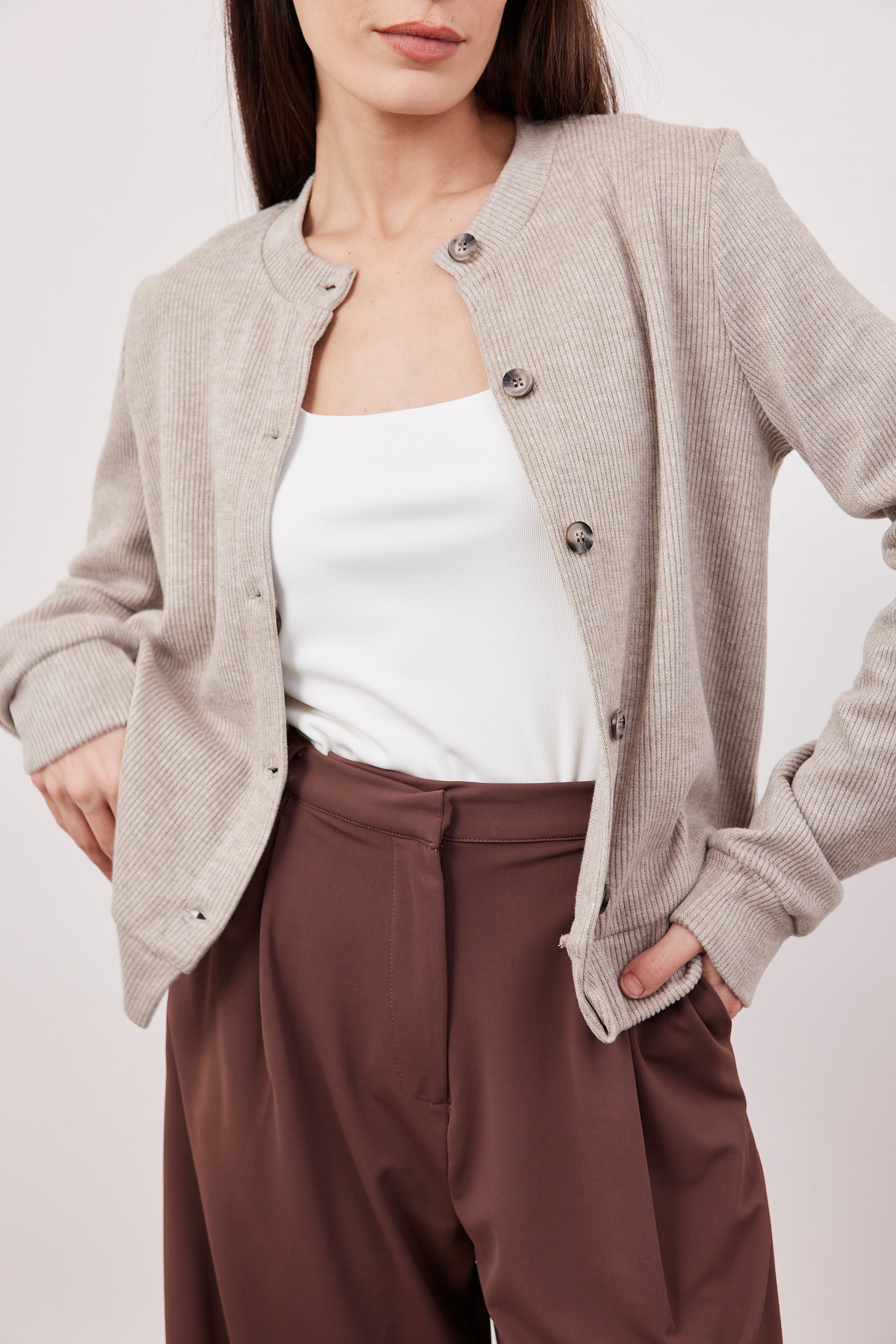 קרדיגן משולב כפתורים