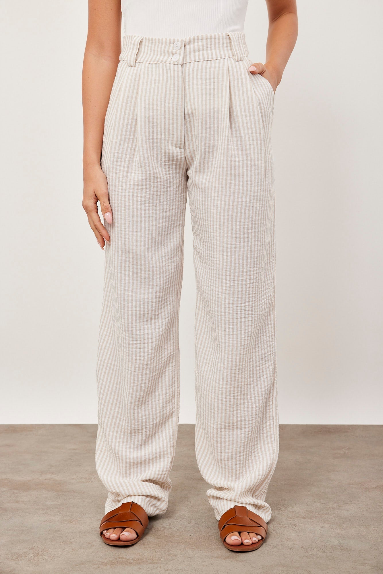 מכנסי פסים במראה מחוייט - ITAY BRANDS