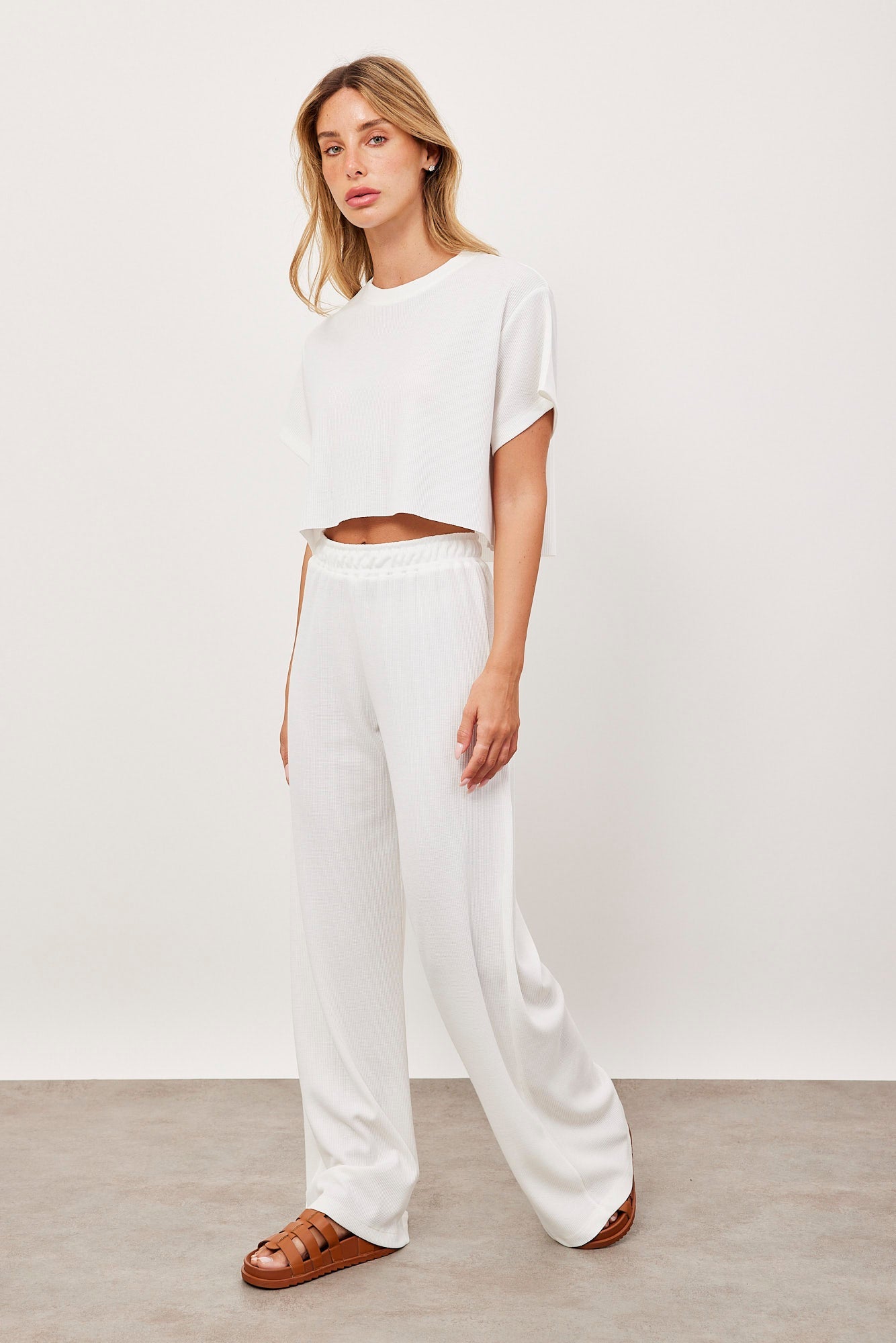 מכנסיי בד וופל מתרחבים - ITAY BRANDS