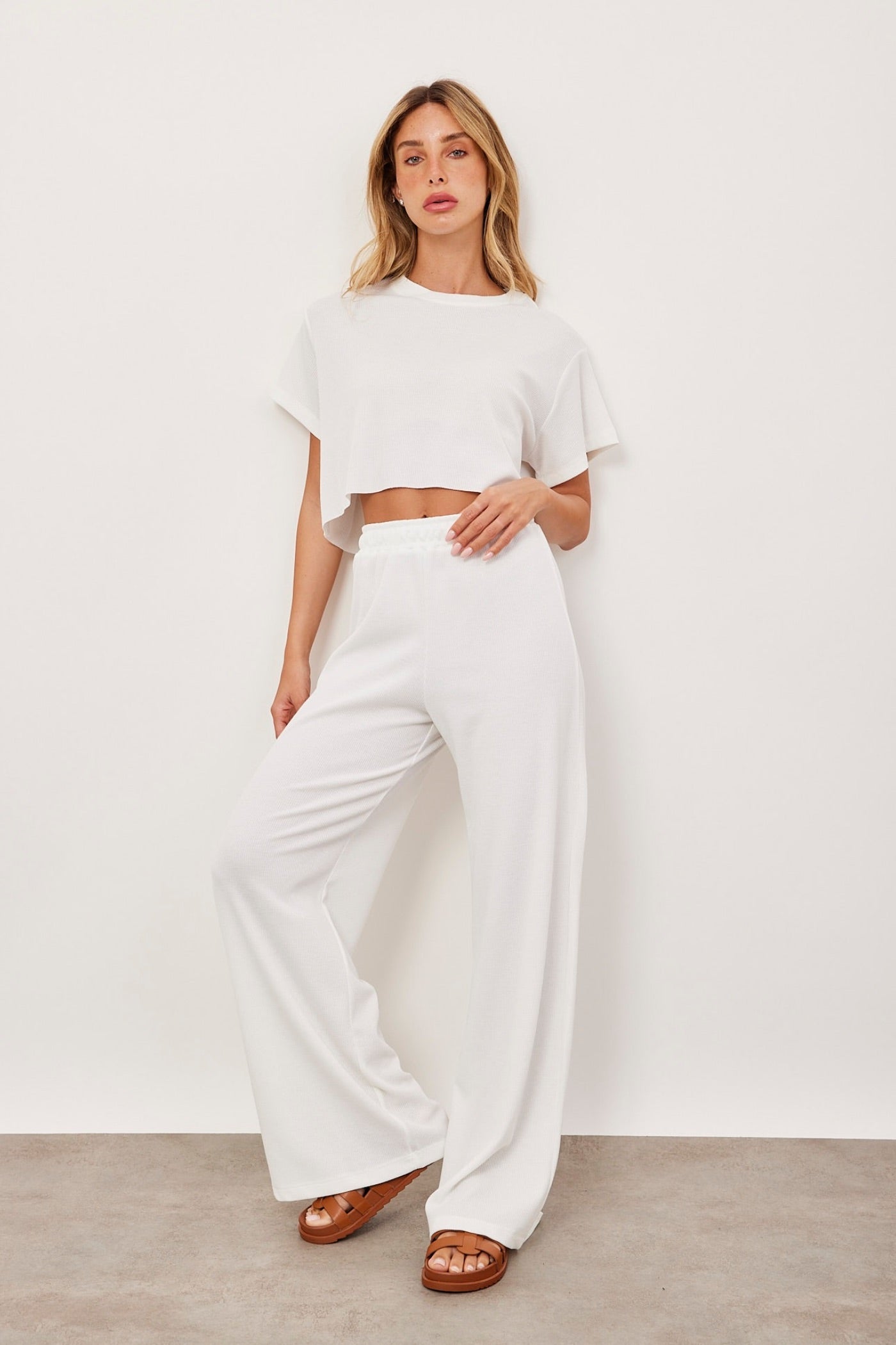 טי-שרט קרופ מבד וופל - ITAY BRANDS