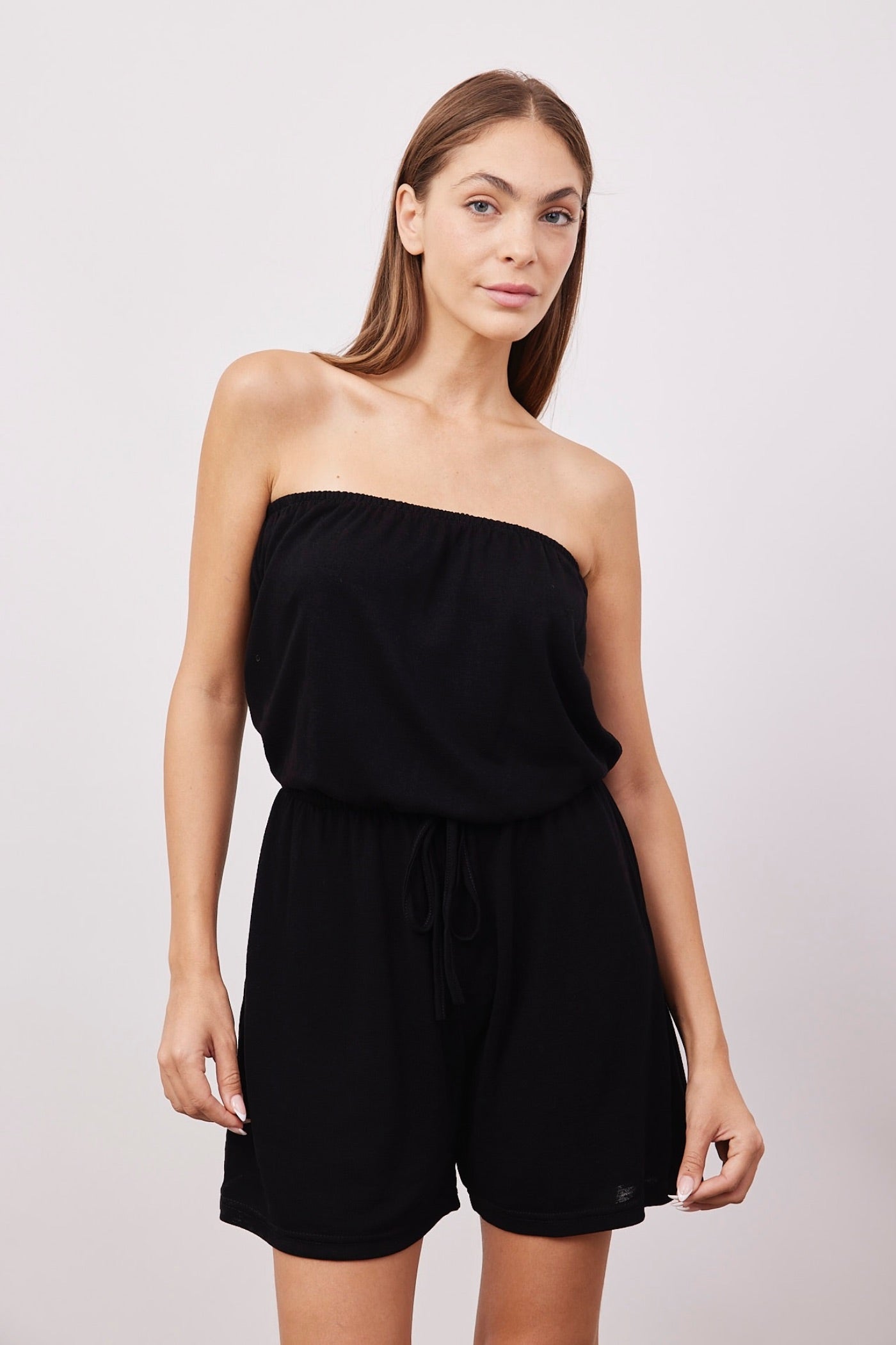 אוברול סטרפלס במראה פשתן - ITAY BRANDS