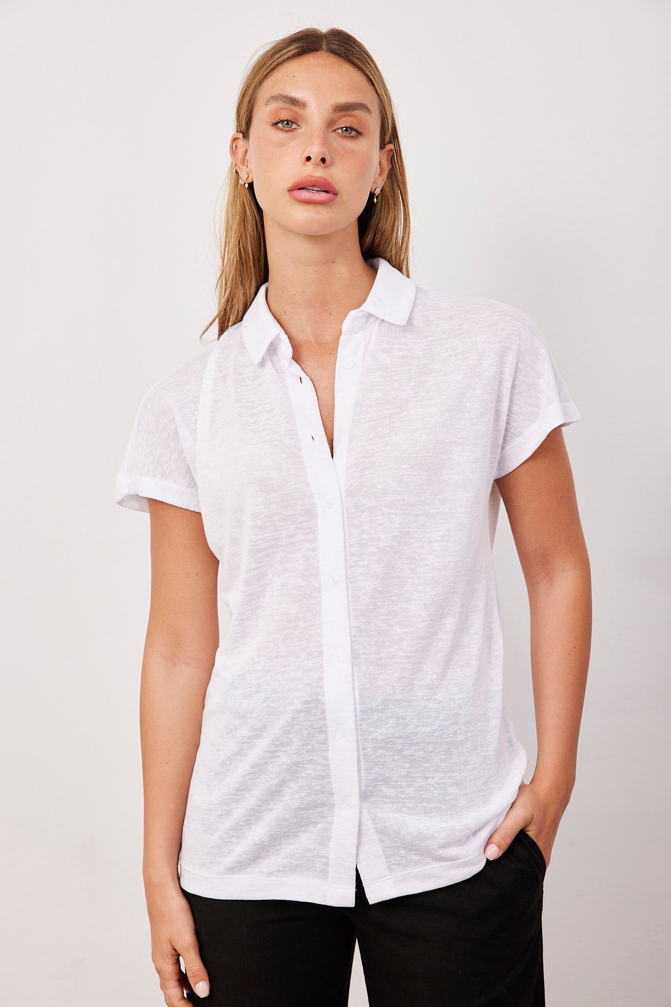 חולצה מכופתרת במראה פשתן - ITAY BRANDS