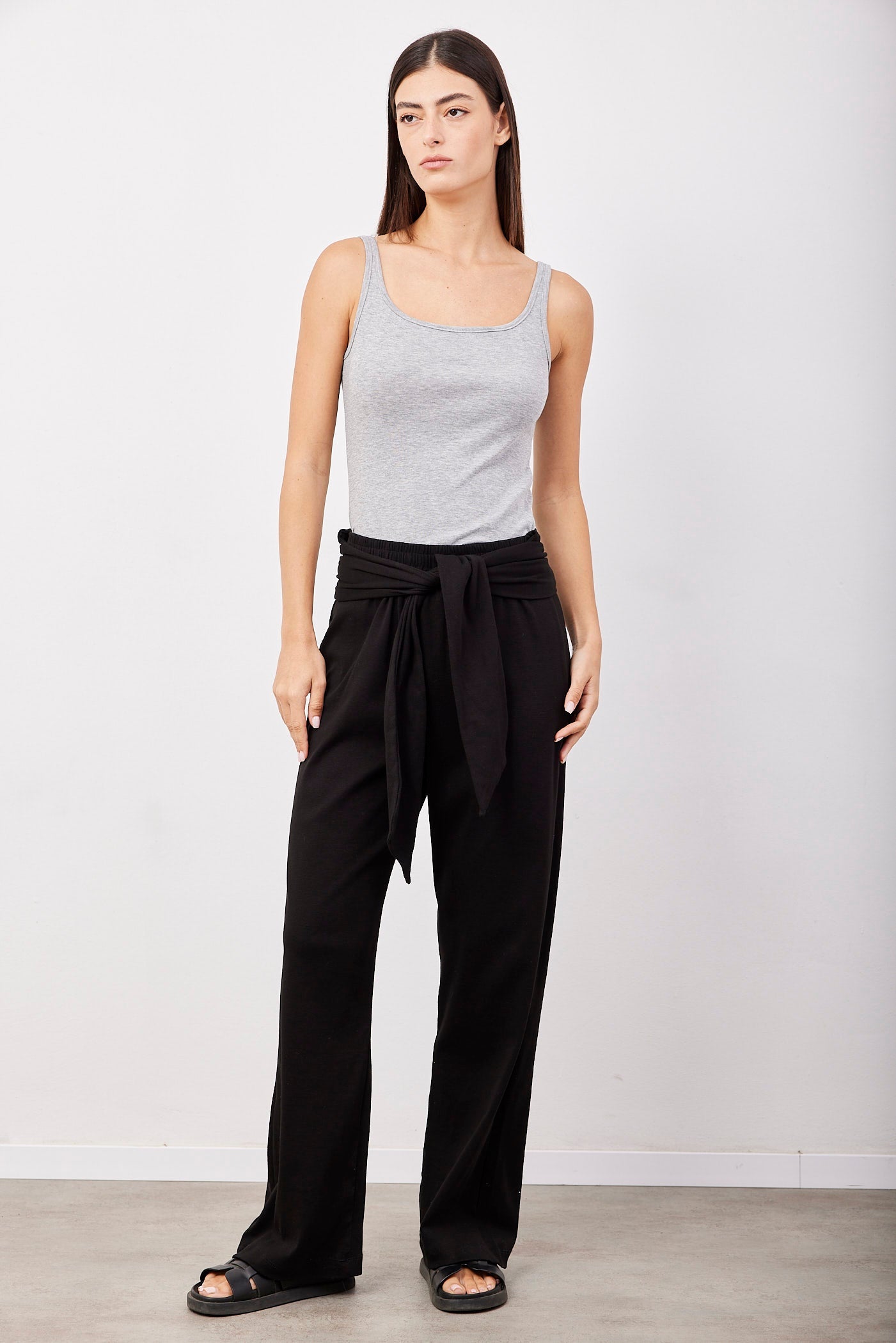 מכנסי טרנינג כותנה עם קשירה - ITAY BRANDS