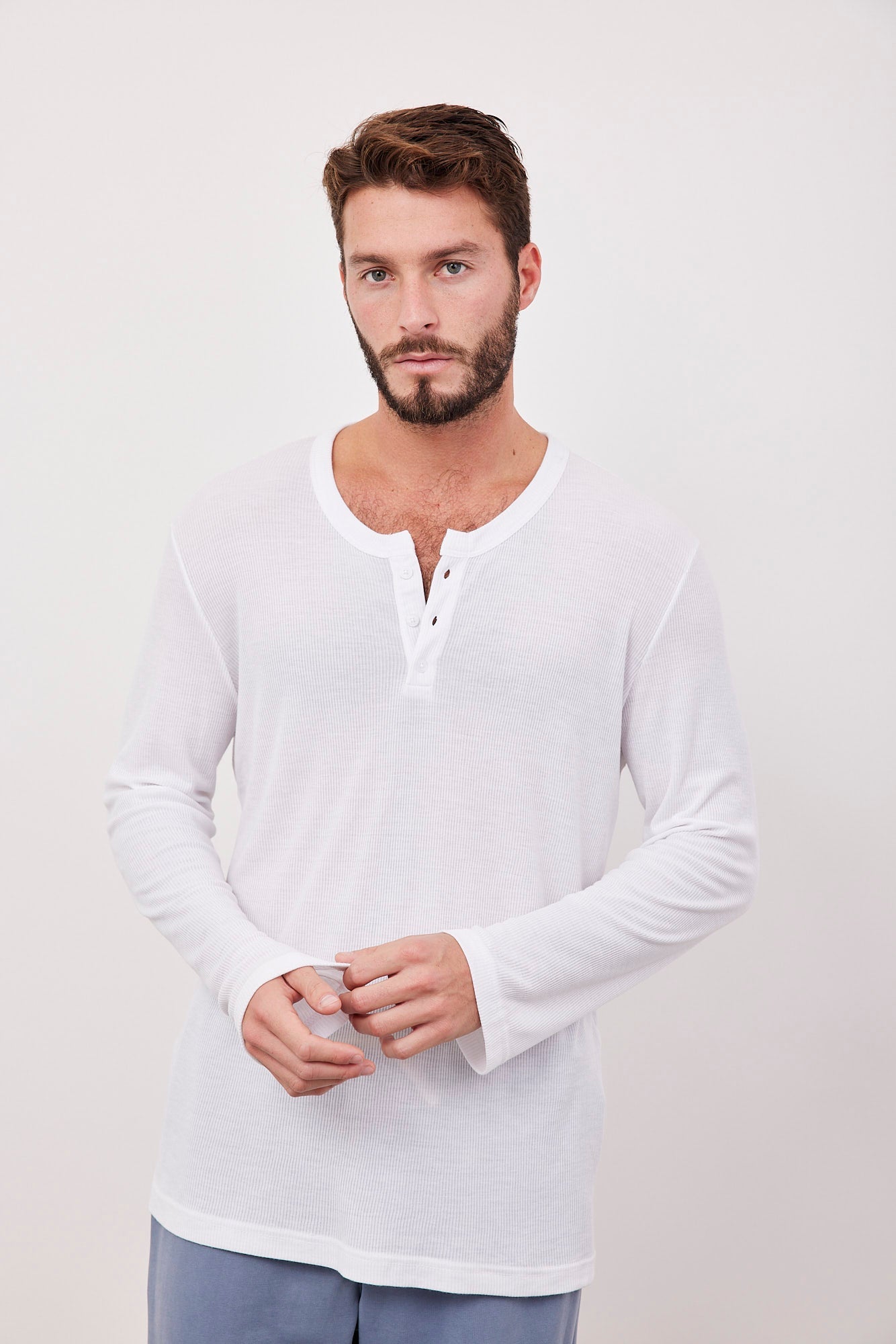 חולצה בטקסטורת פסים בשילוב כפתורים - ITAY BRANDS