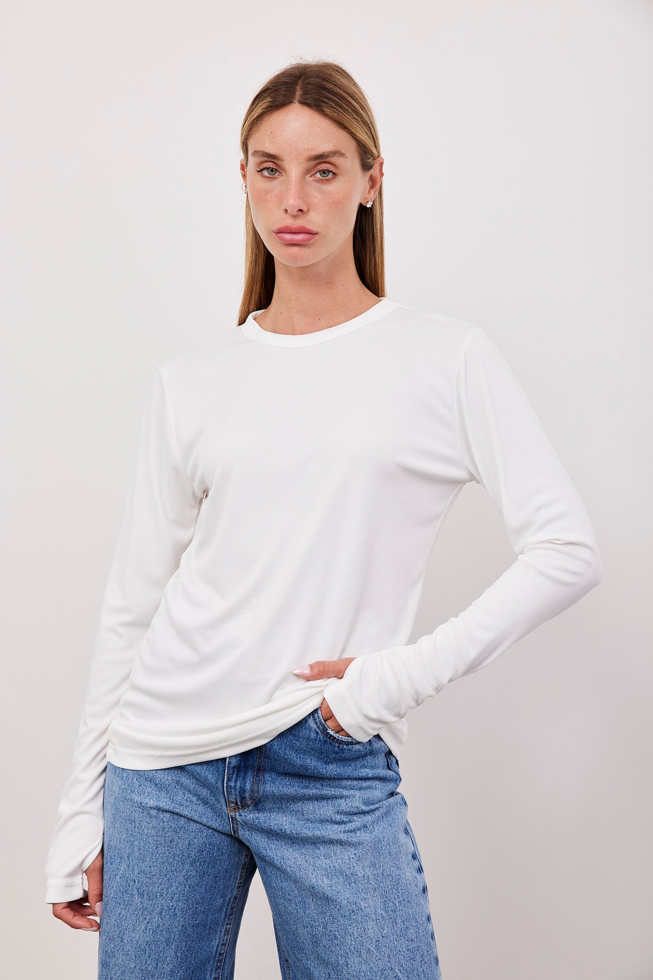 חולצה מבד מודל עם שרוול כפפה - ITAY BRANDS