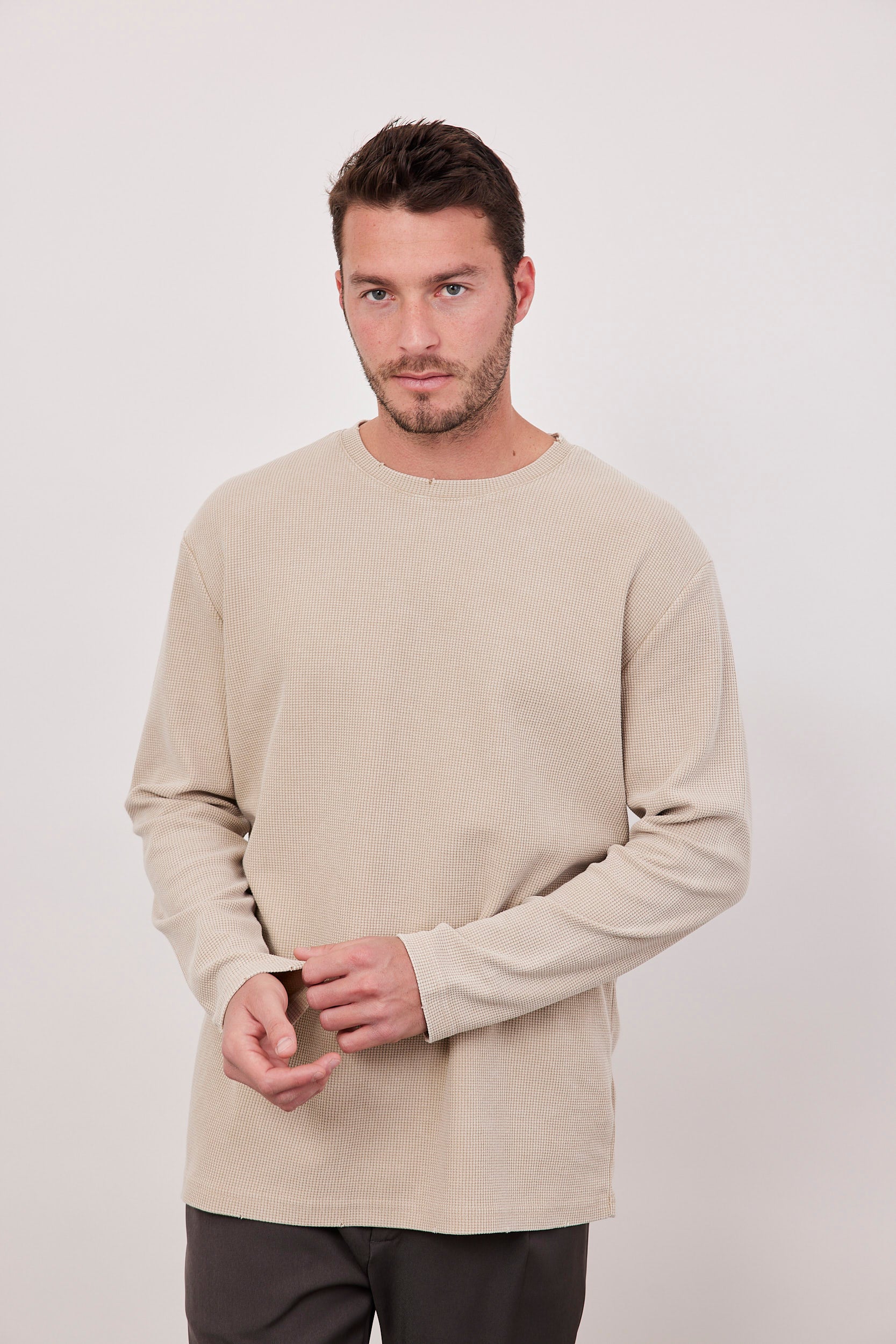 חולצה ארוכה מבד וופל