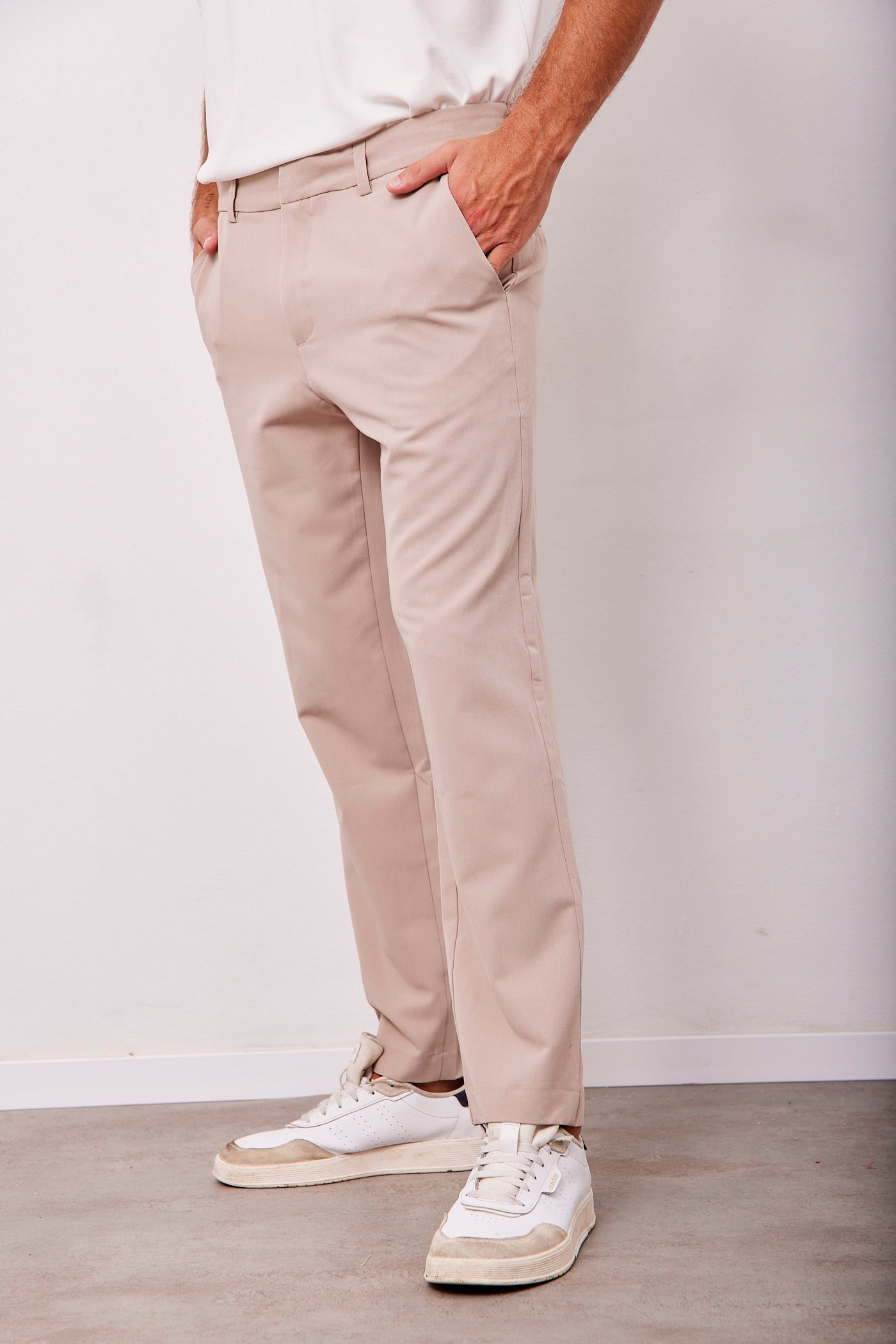 מכנסיים מחויטים - בז - ITAY BRANDS