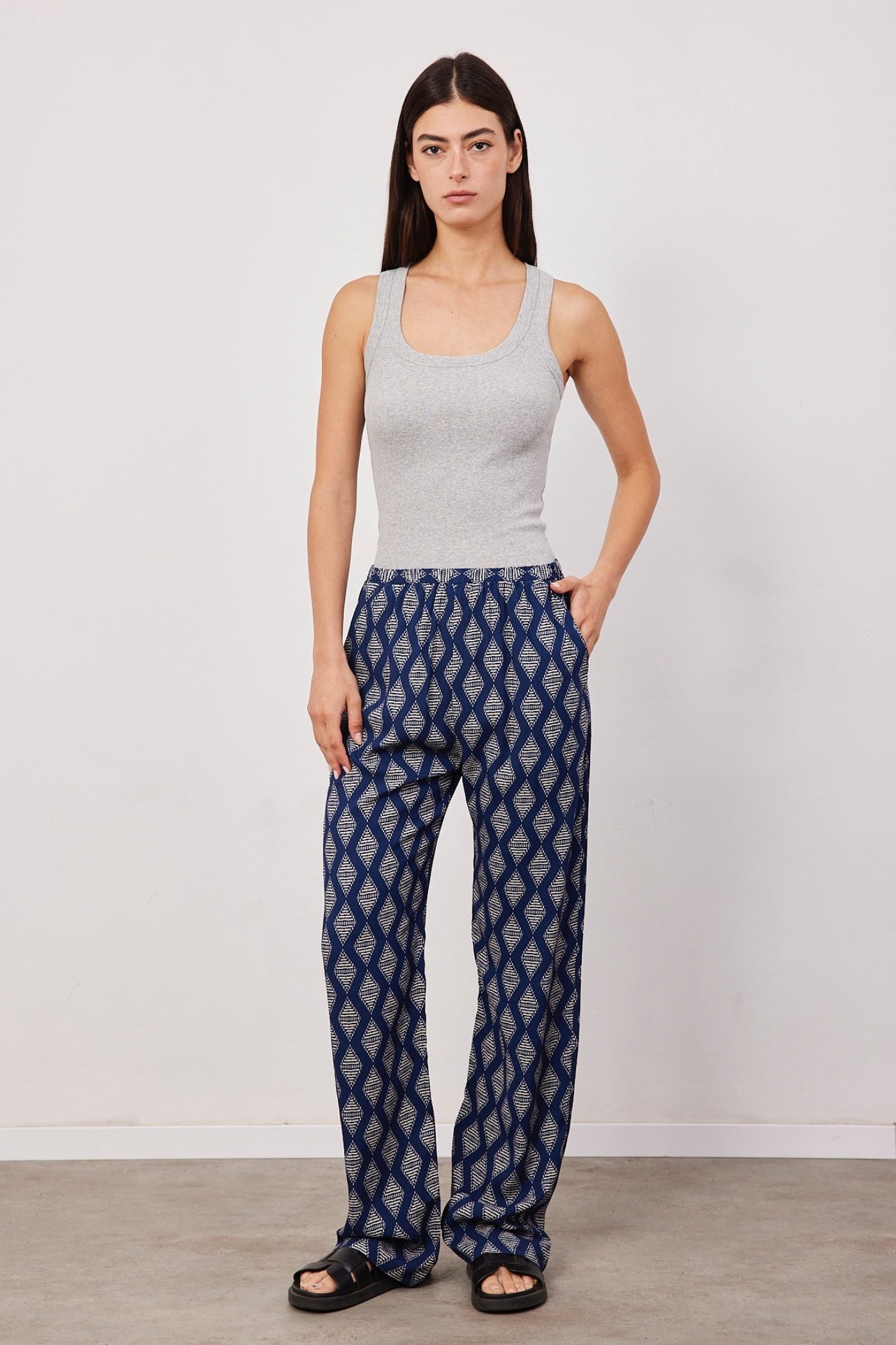 מכנסיים רחבים בהדפס - ITAY BRANDS