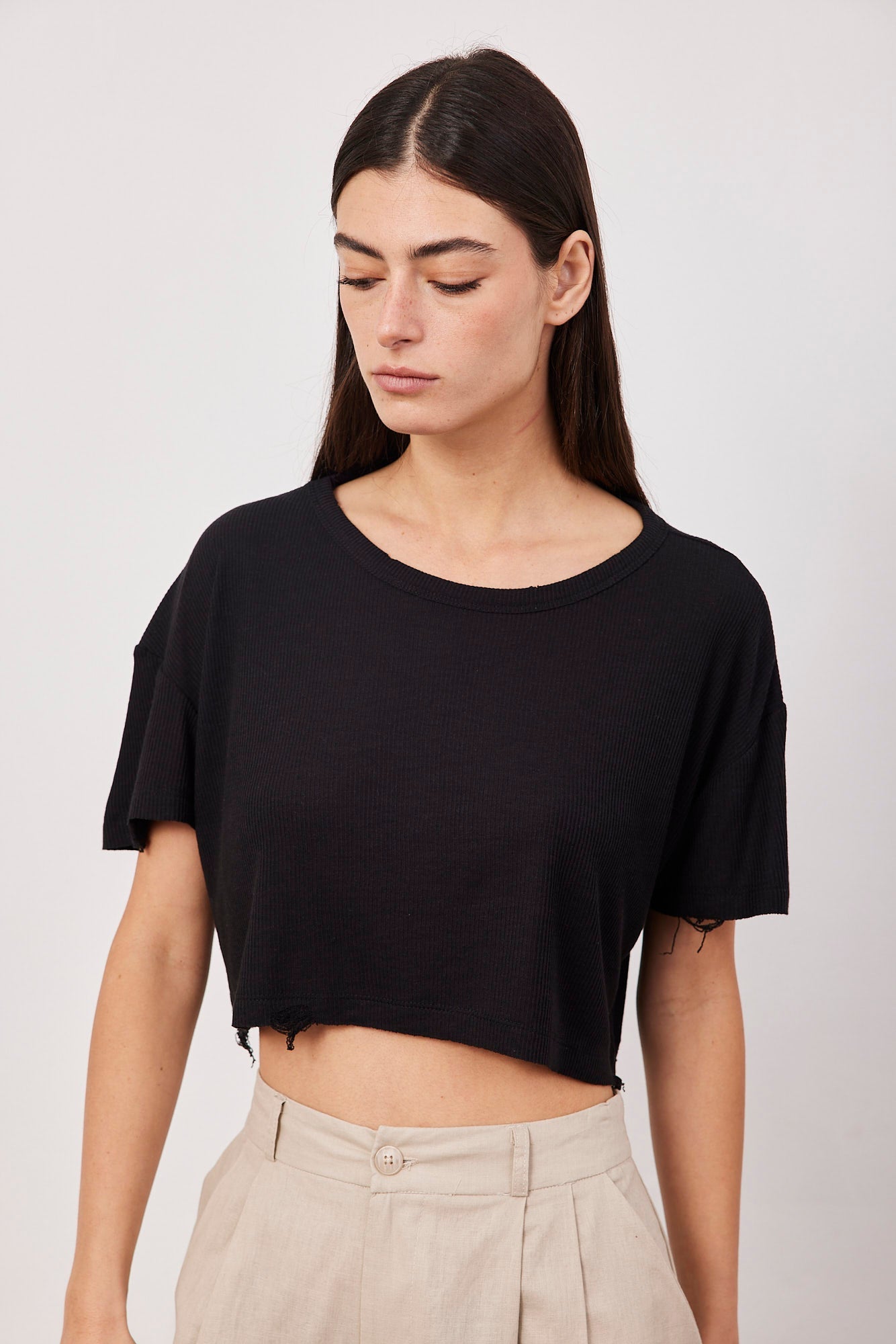 חולצת קרופ קרעים מבד רך - ITAY BRANDS