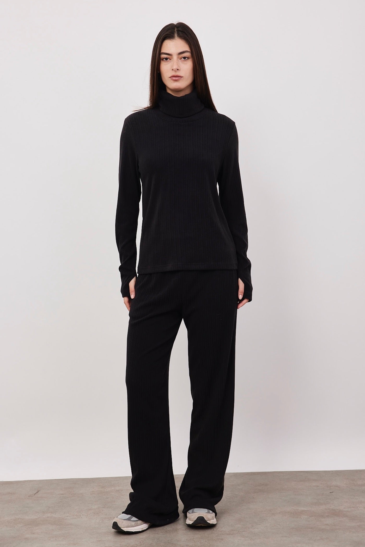 מכנסיים עם גומי בטקסטורת פסים - ITAY BRANDS