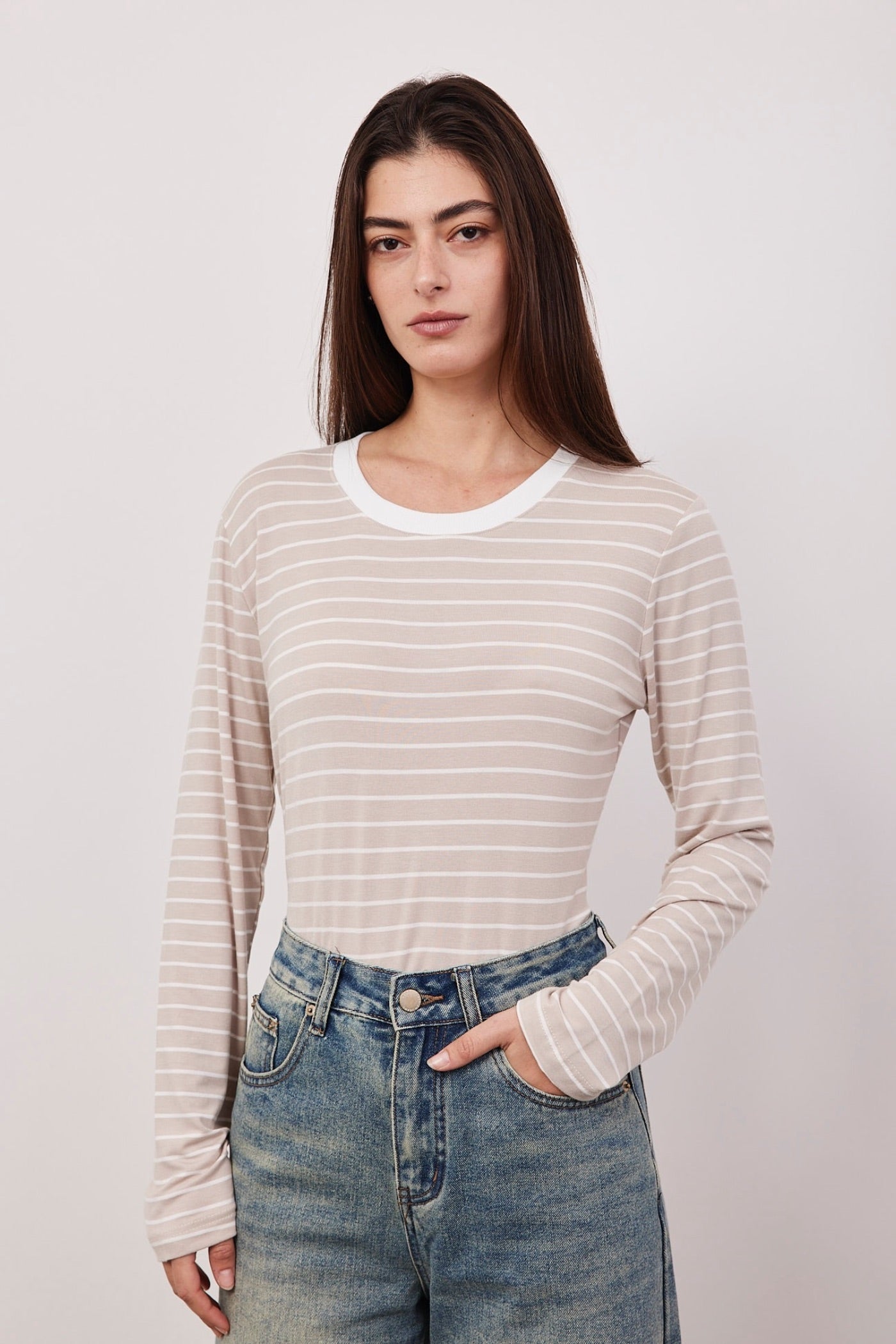 חולצת פסים עם מפתח פס לבן - ITAY BRANDS