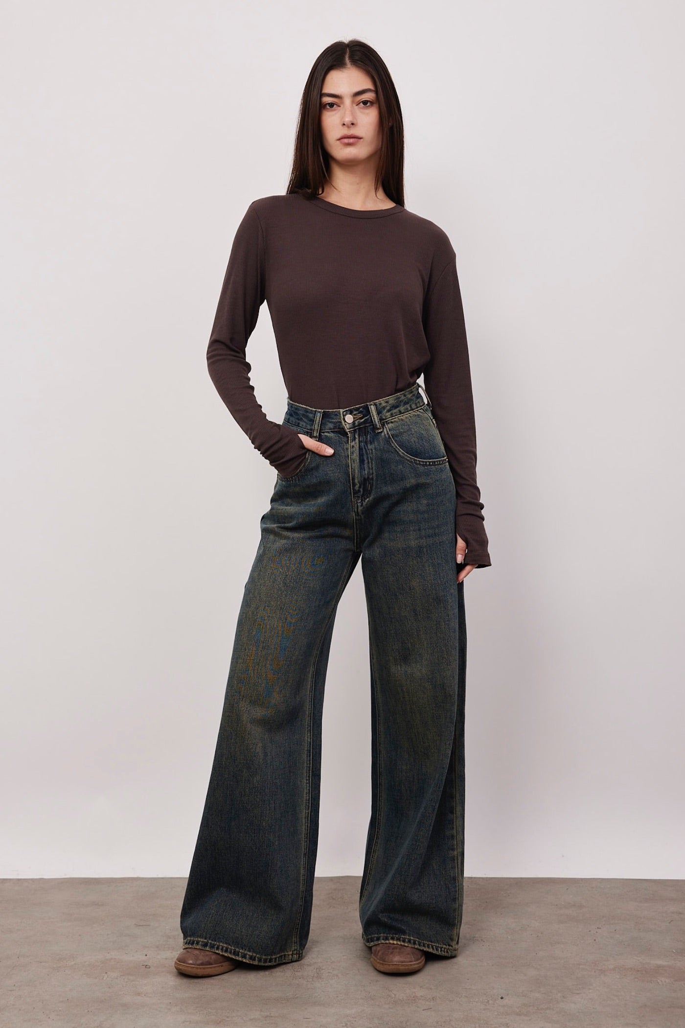 ג'ינס מתרחב במראה משופשף - ITAY BRANDS