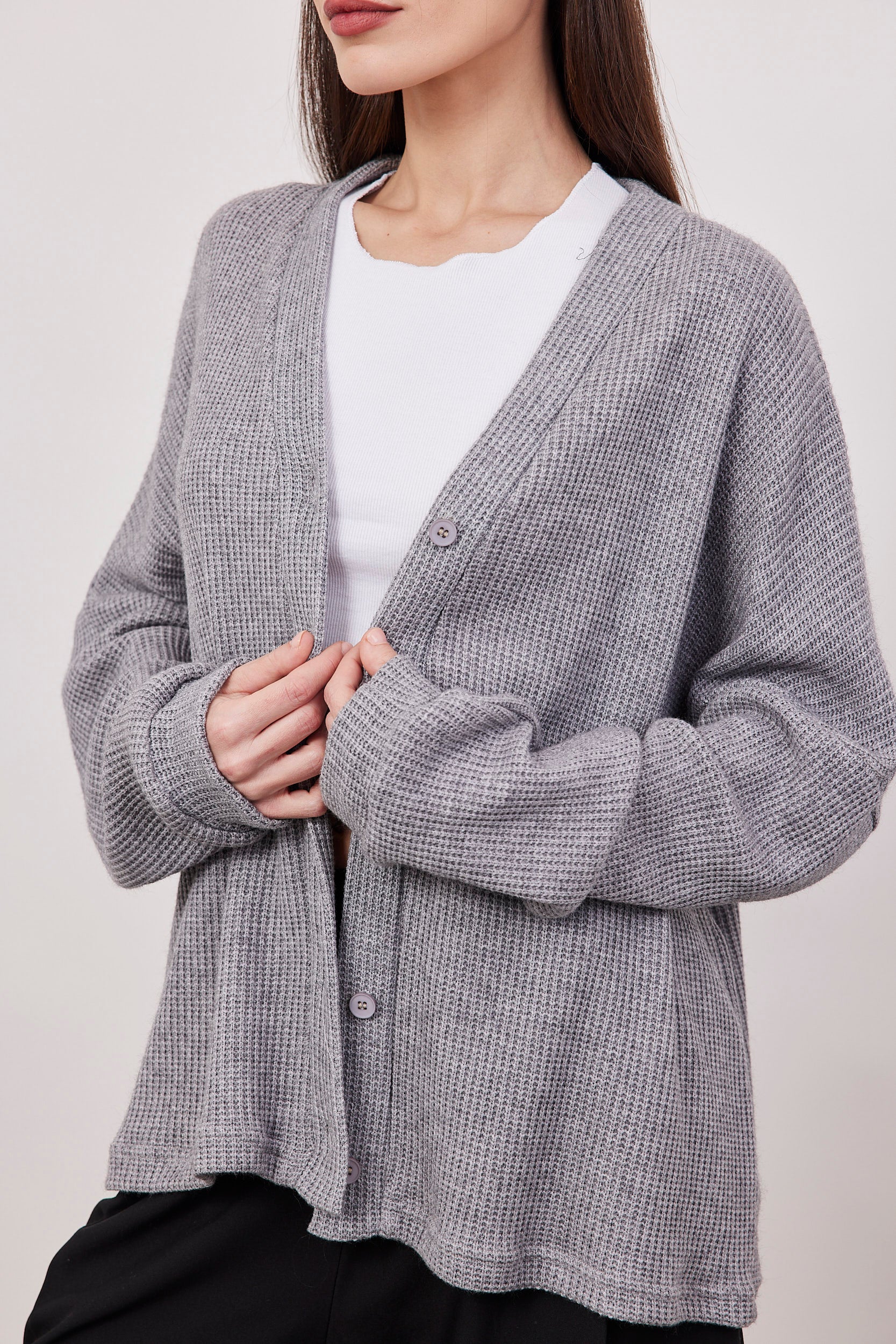 קרדיגן בד וופל