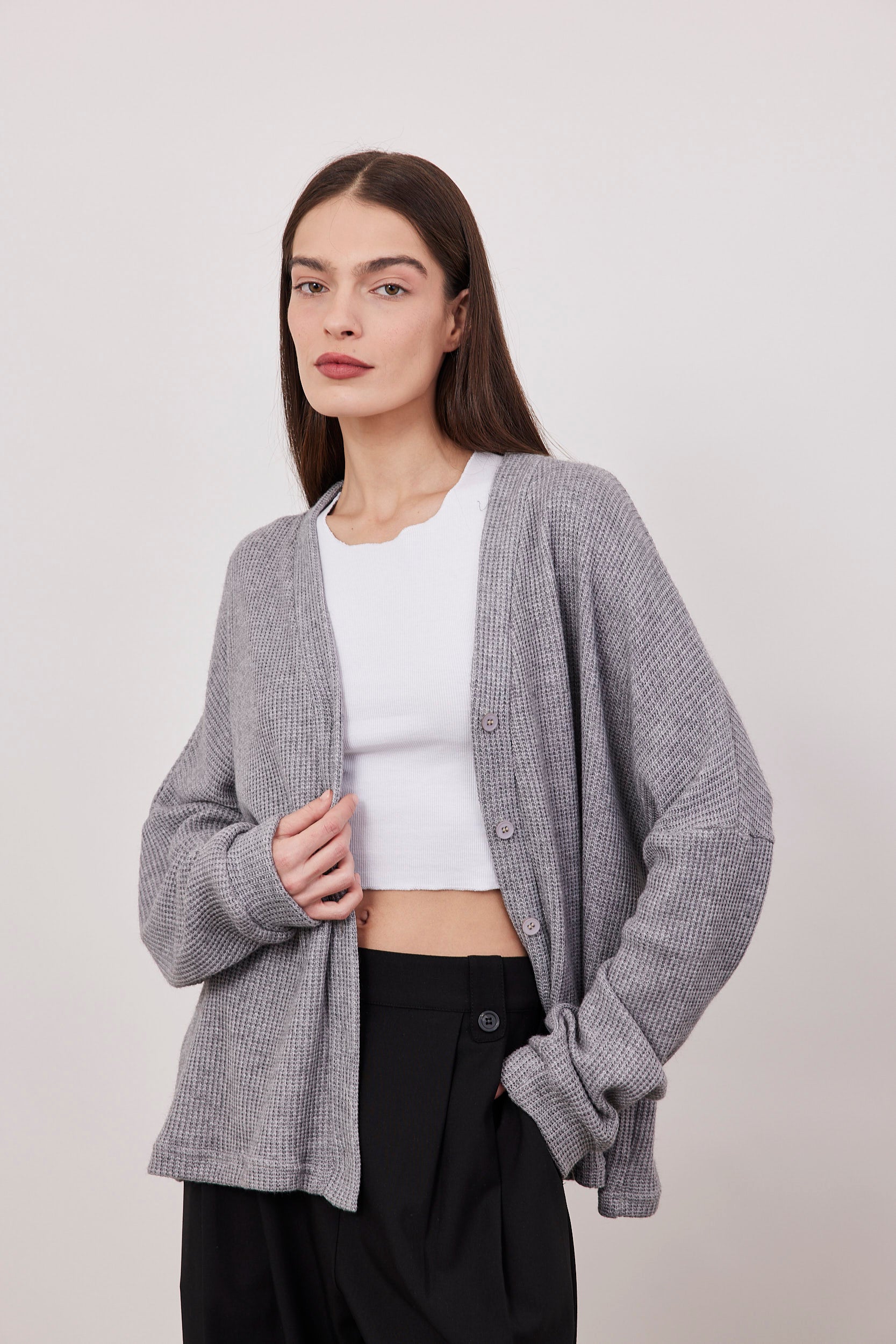 קרדיגן בד וופל