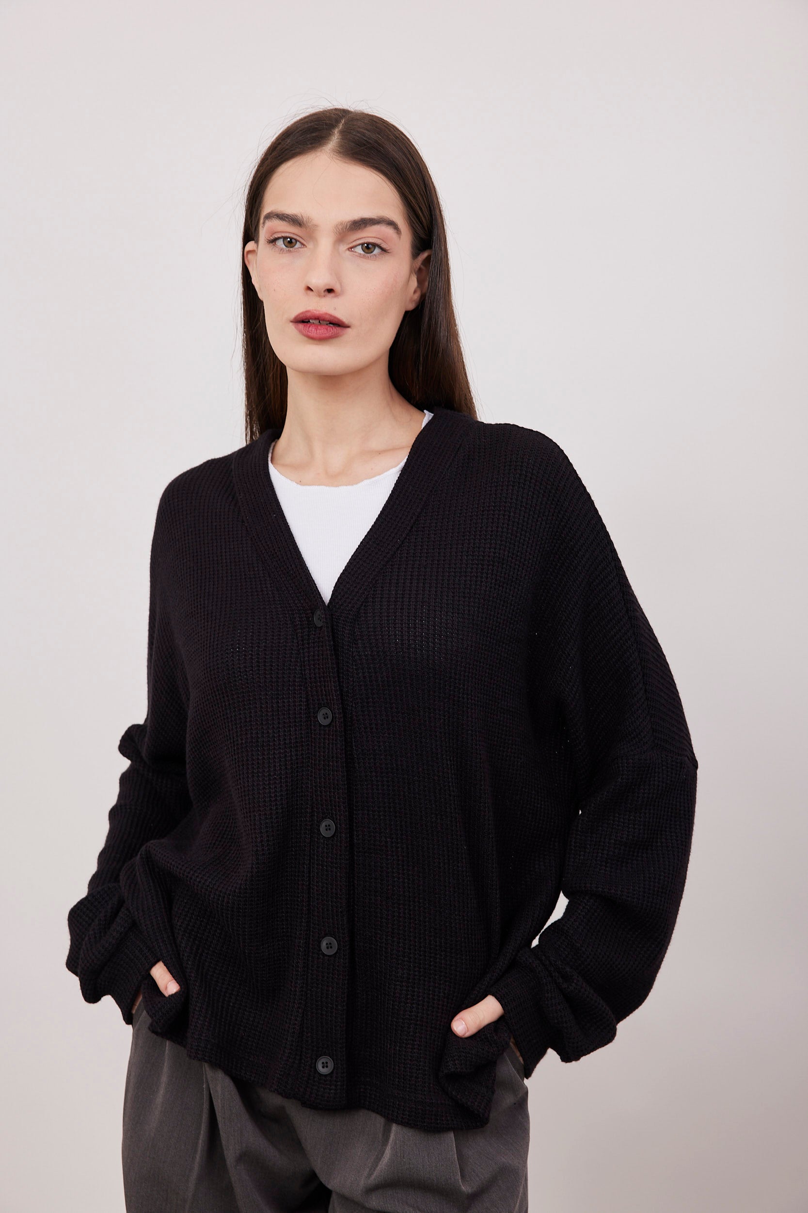 קרדיגן בד וופל