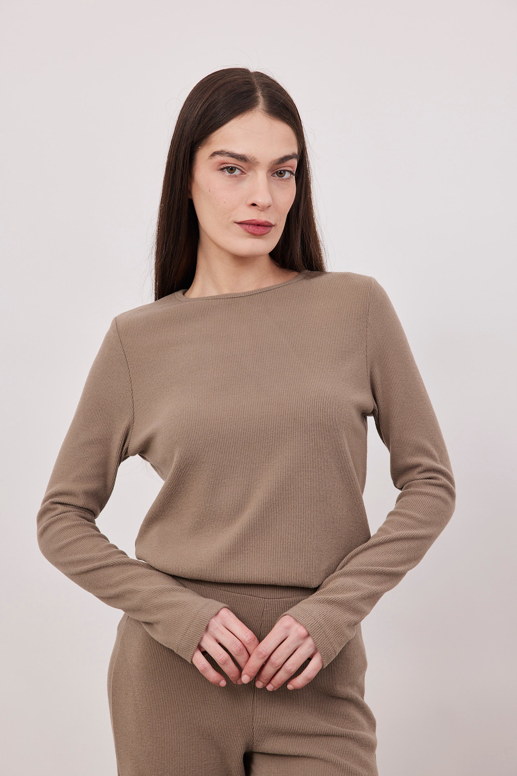 חולצת סריג ריב ארוכה