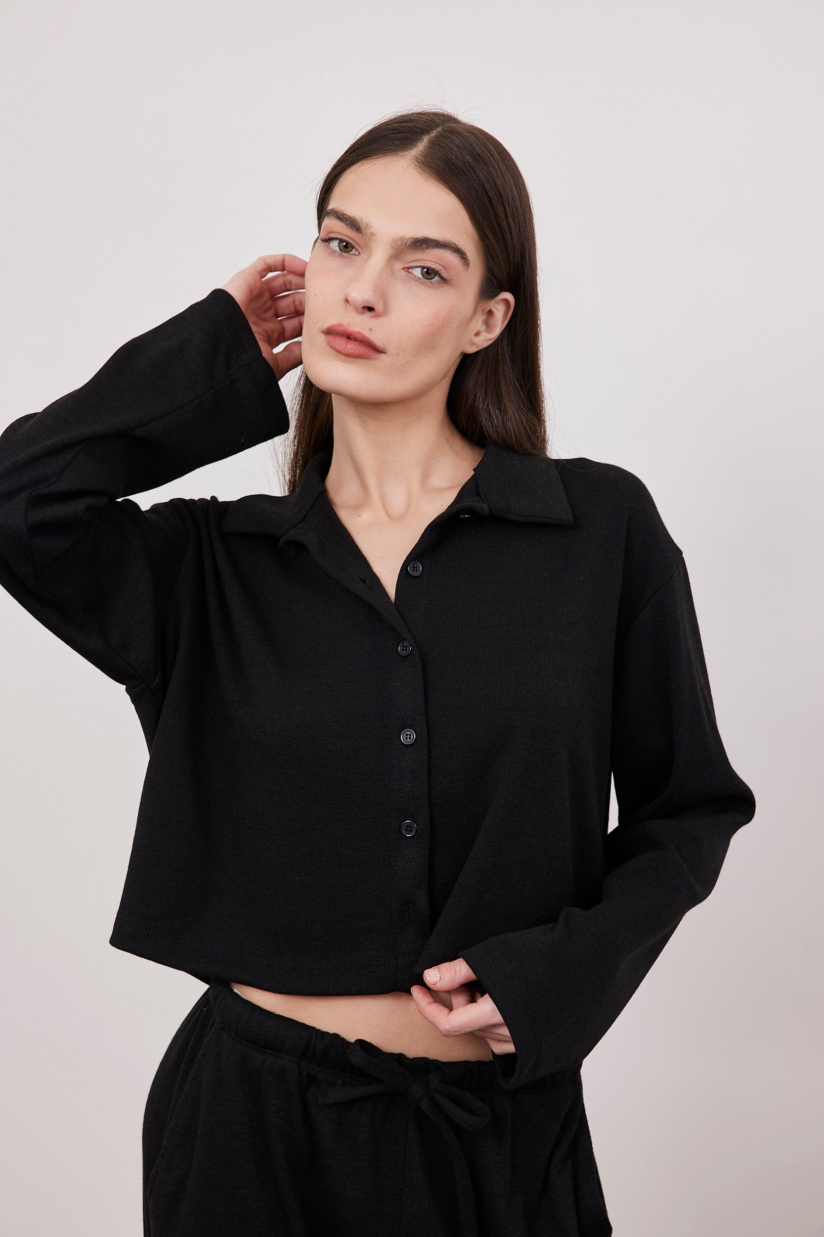 חולצת קרדיגן בד סריג