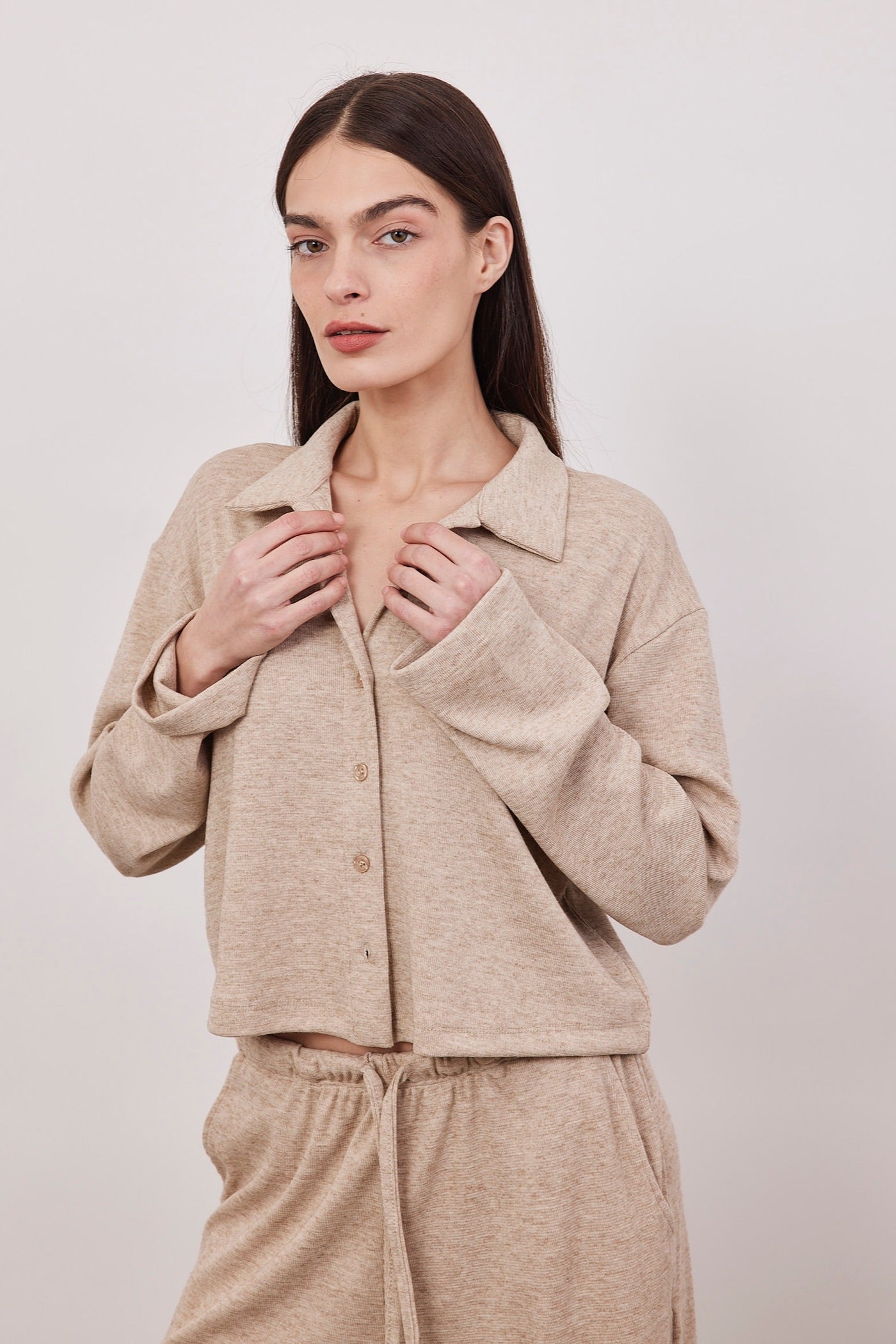 חולצת קרדיגן בד סריג