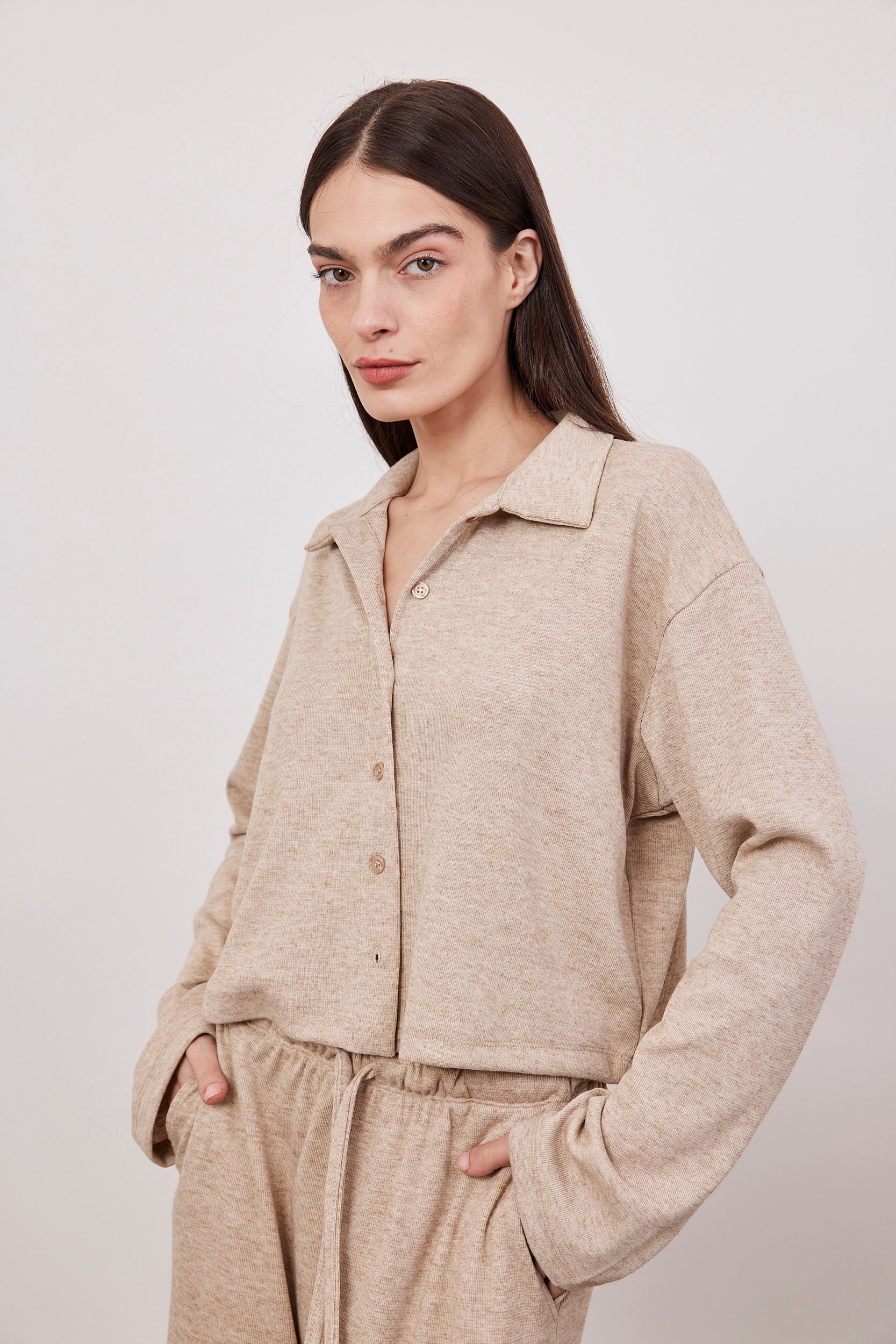 חולצת קרדיגן בד סריג