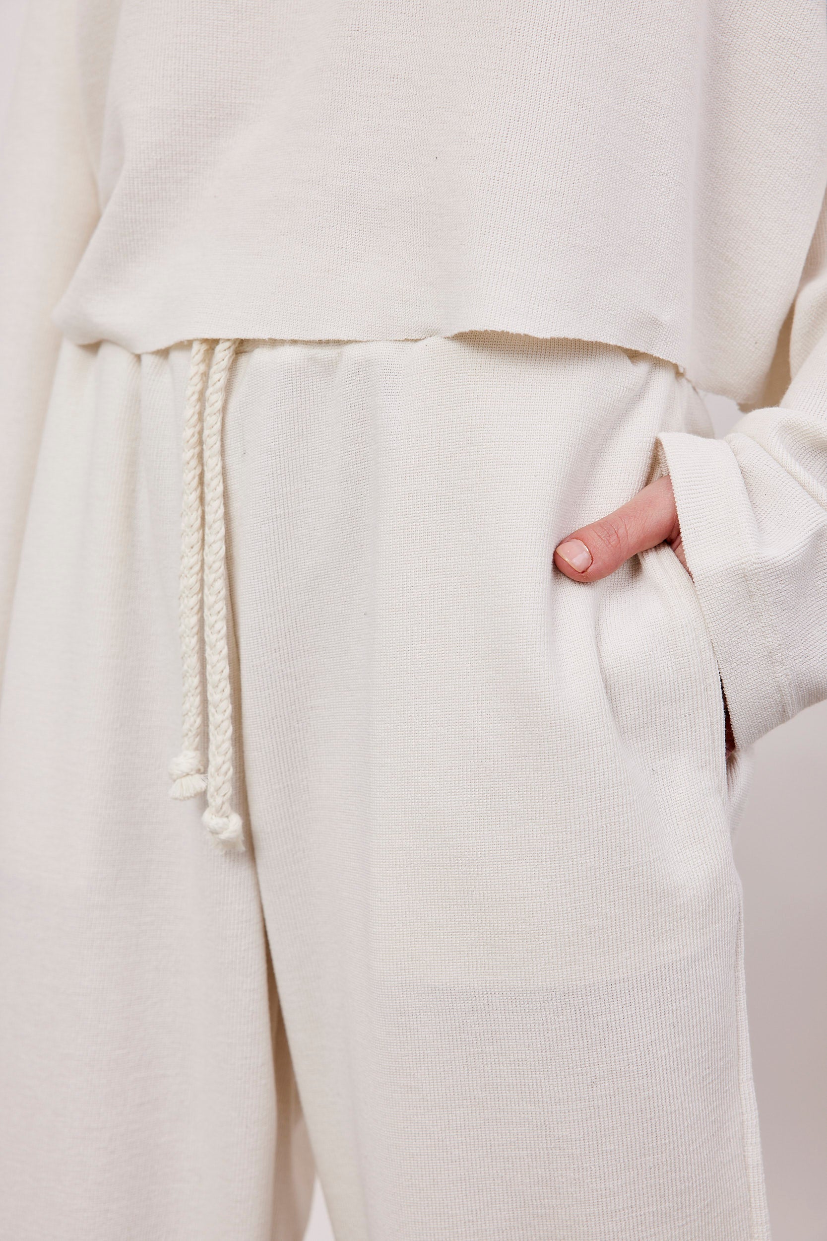 מכנסי סריג ארוכים עם שרוך