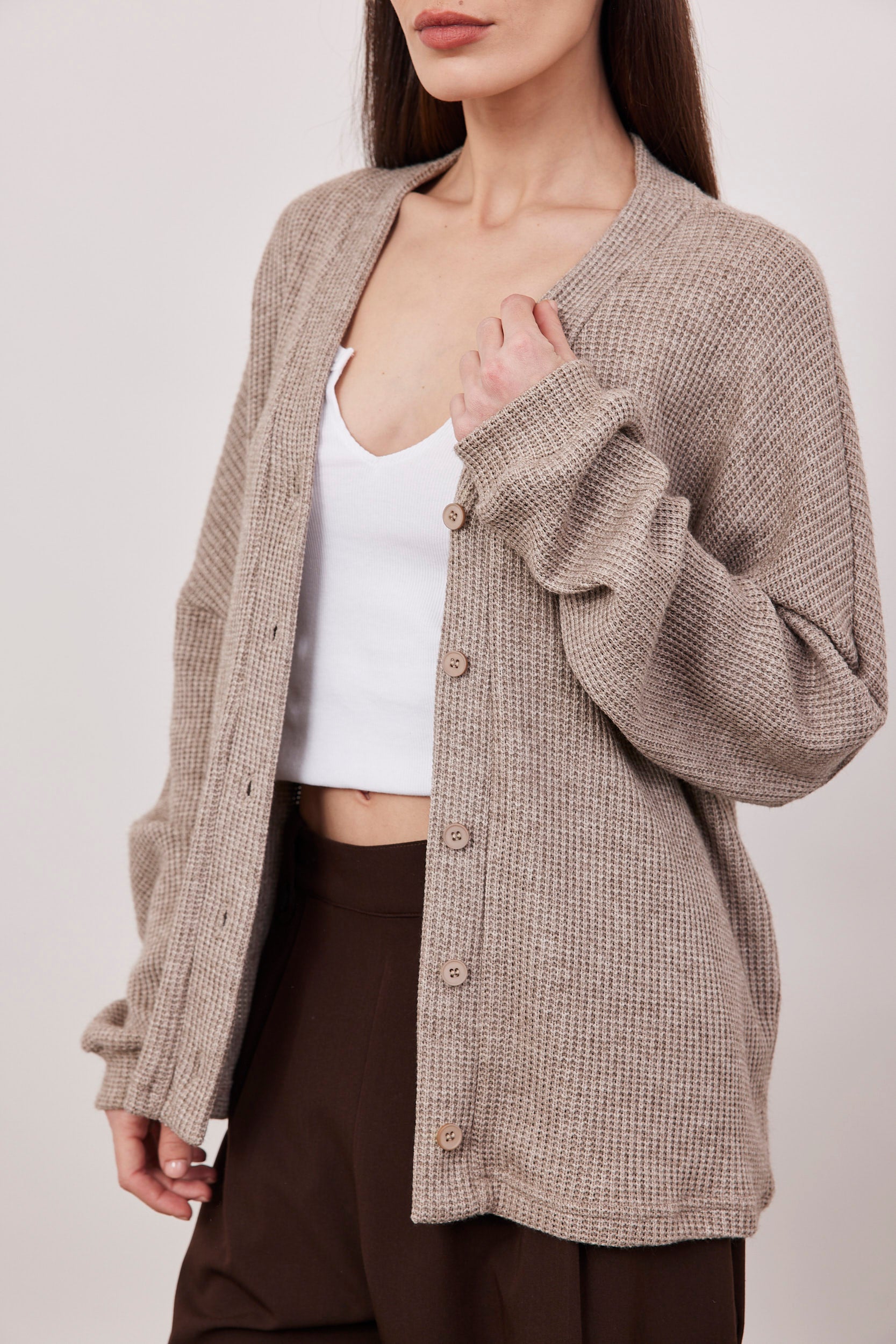 קרדיגן בד וופל