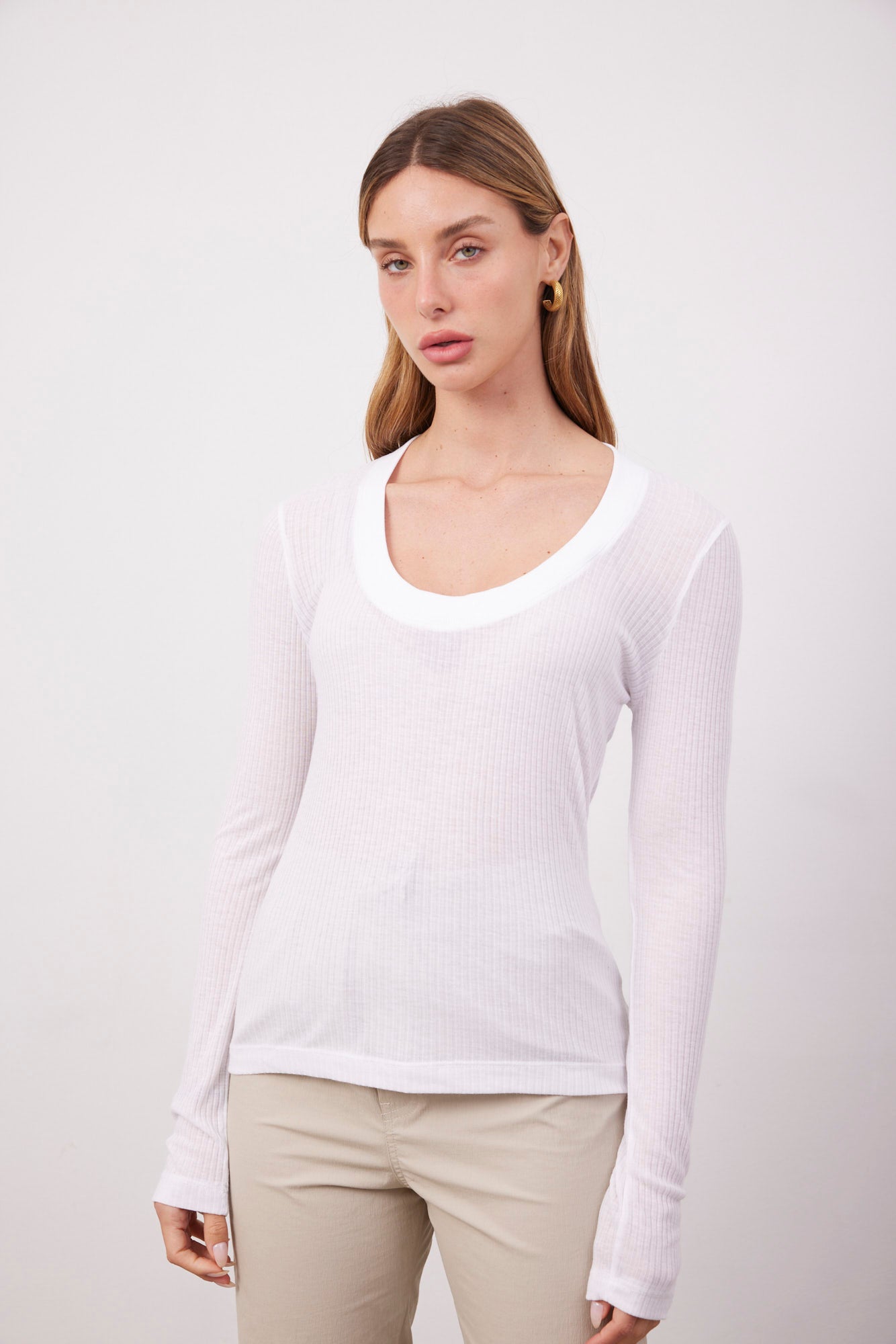 חולצה שקפקפה עם מחשוף עגול - ITAY BRANDS