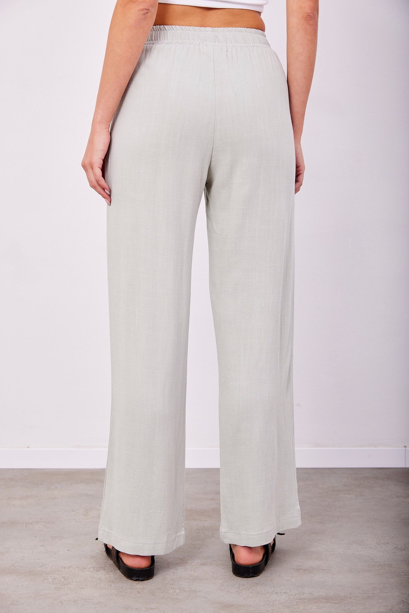 מכנסיים משולבות פשתן וכיסים מודגשים - ITAY BRANDS