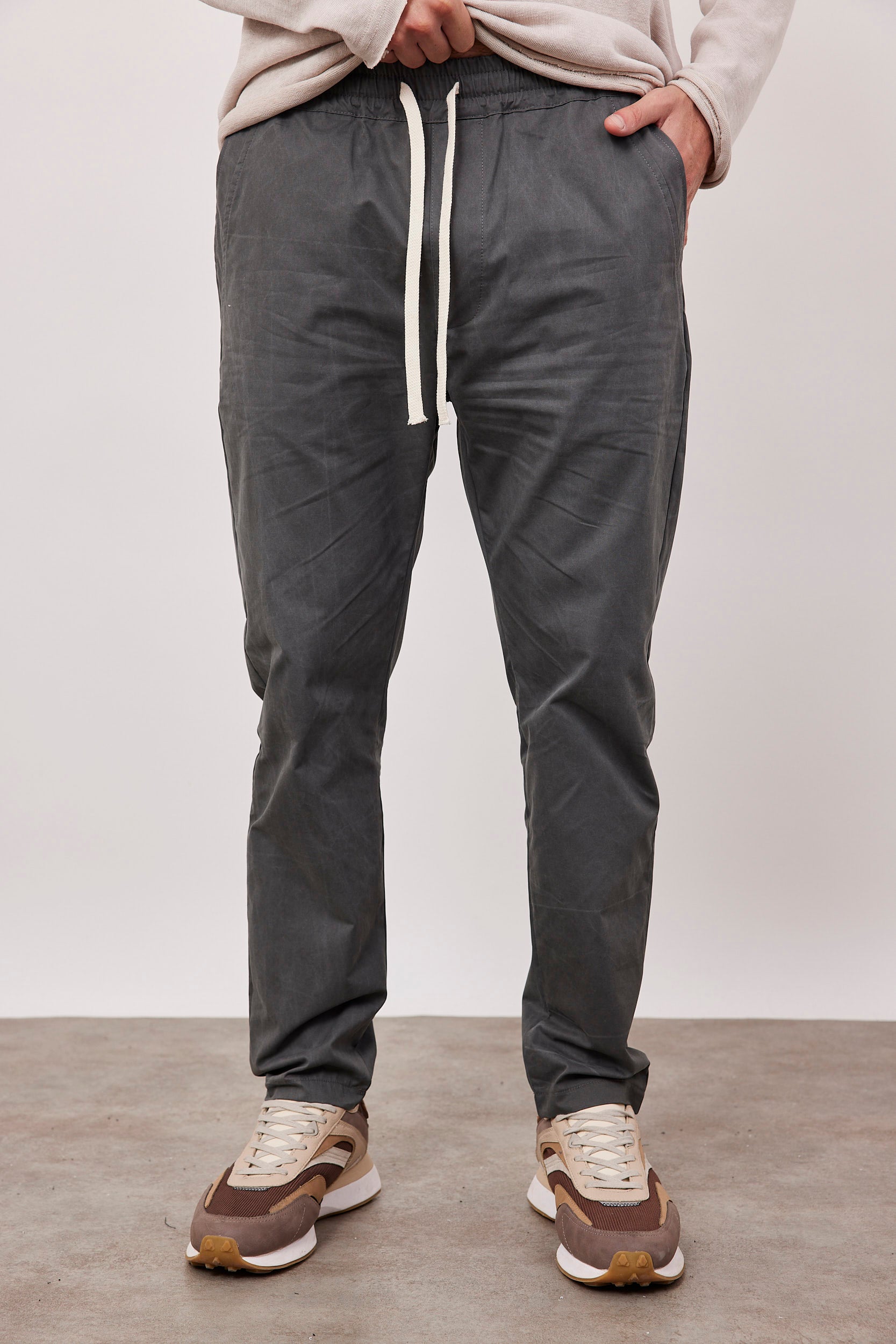 מכנסי כותנה עם שרוך