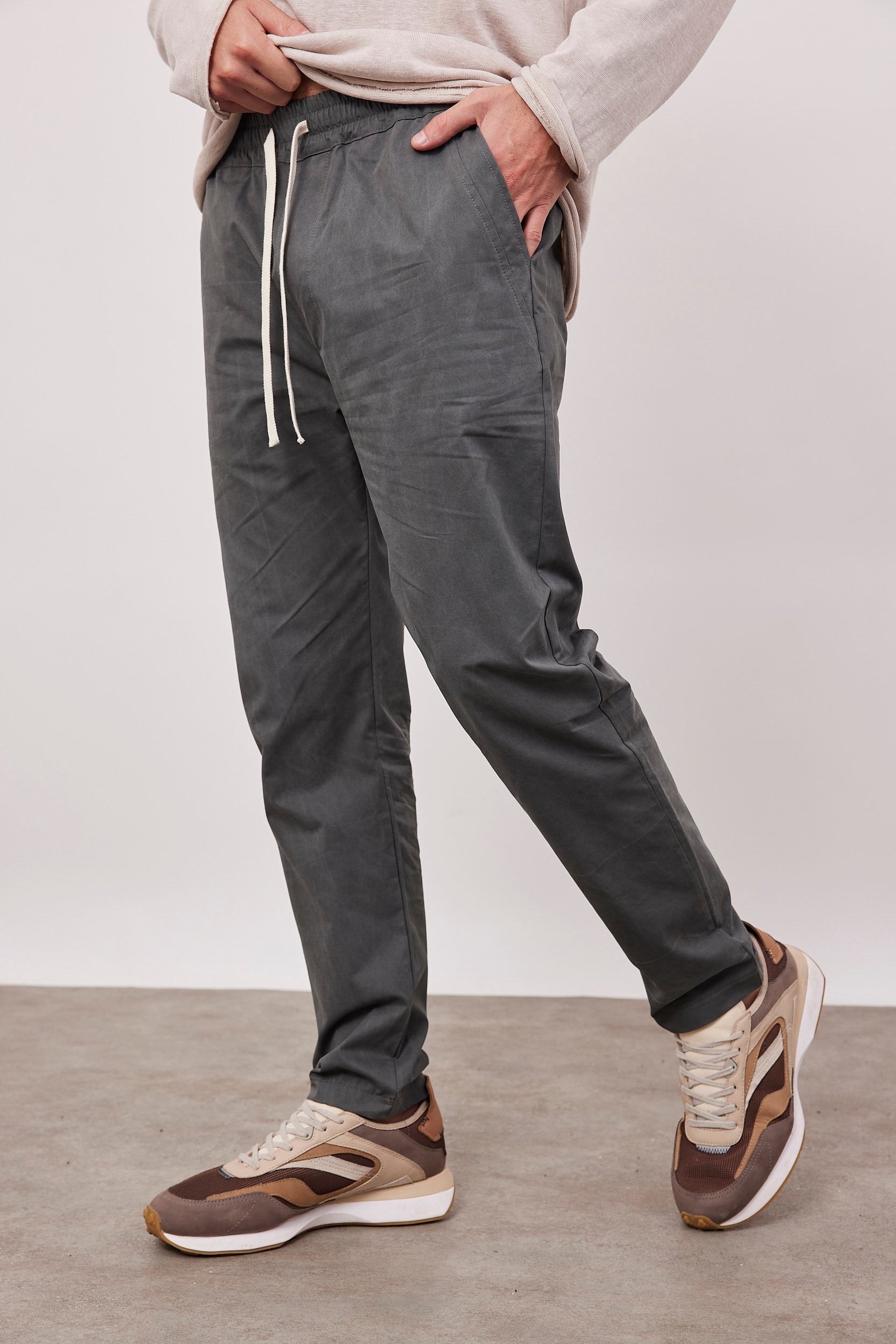 מכנסי כותנה עם שרוך