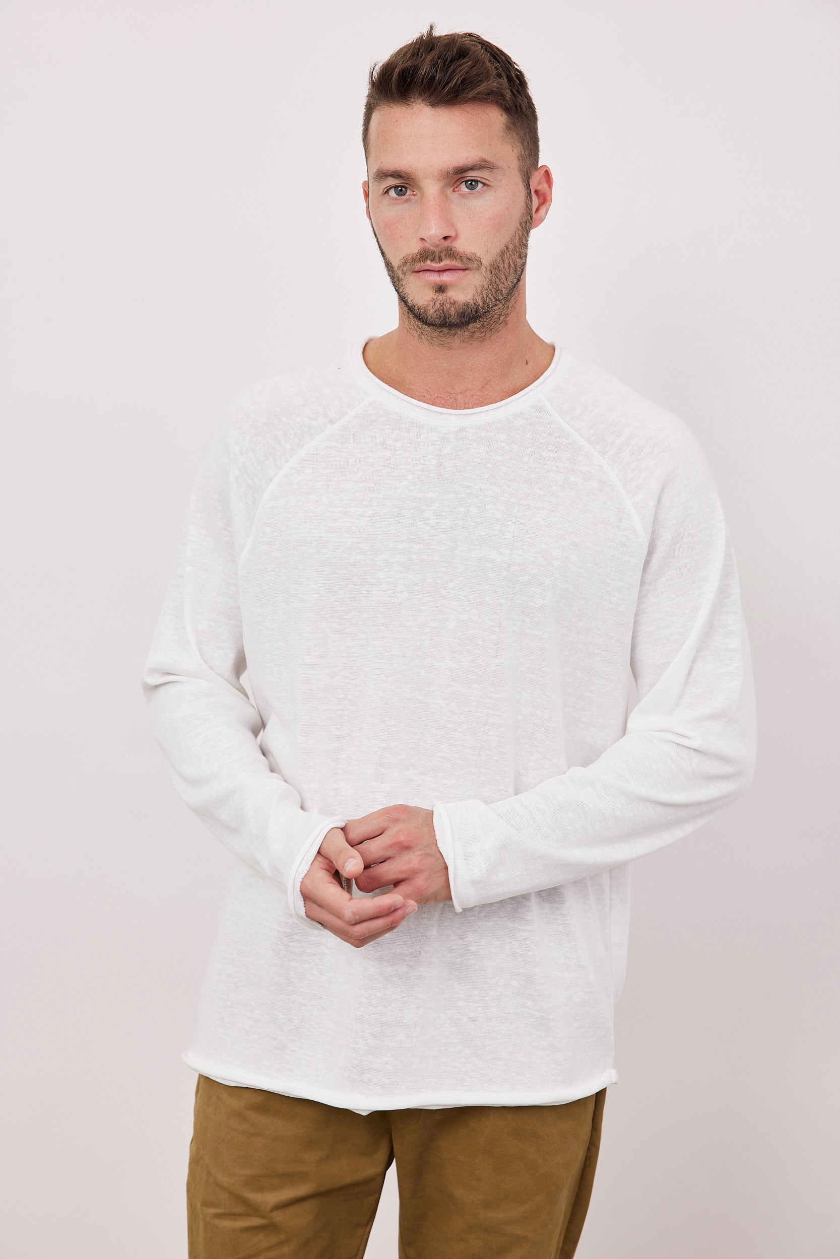 חולצת רגלן ארוכה מראה פשתן