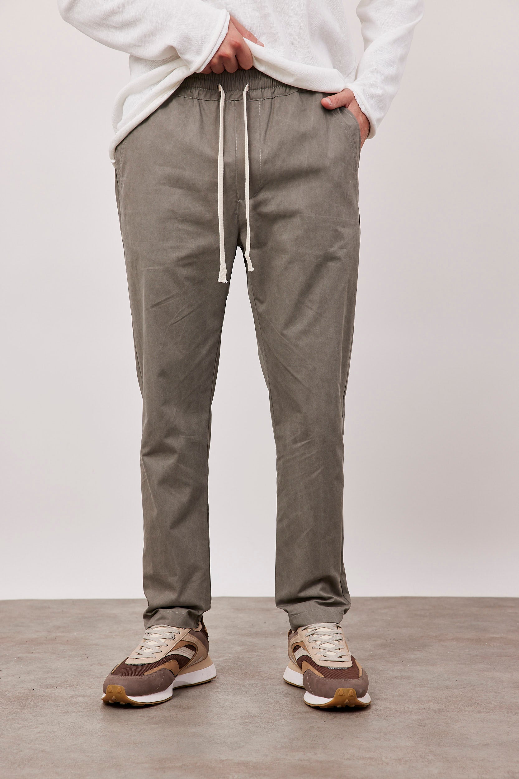 מכנסי כותנה עם שרוך