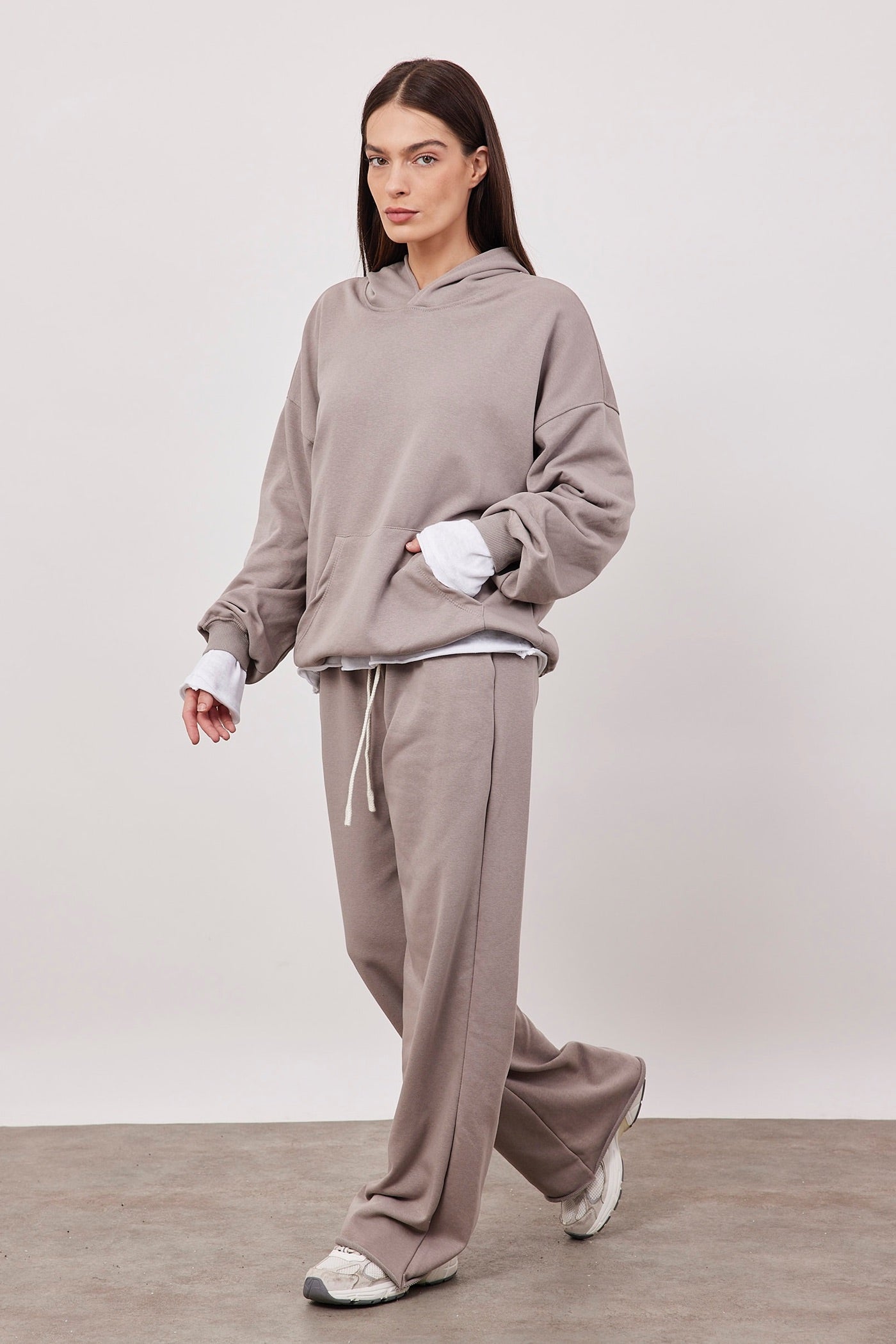 מכנסי פרנץ טרי בסיומת גזורה