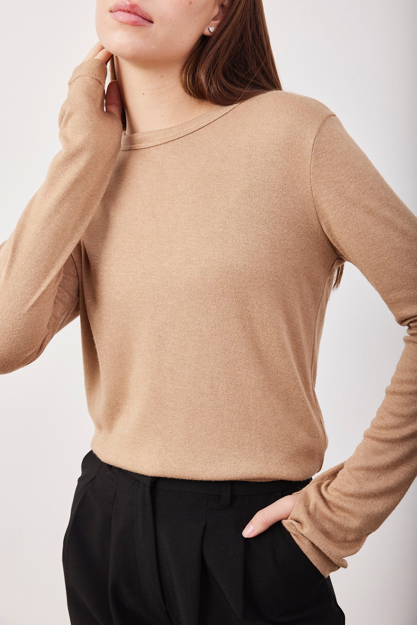 חולצת סריג ארוכה שרוול כפפה - ITAY BRANDS