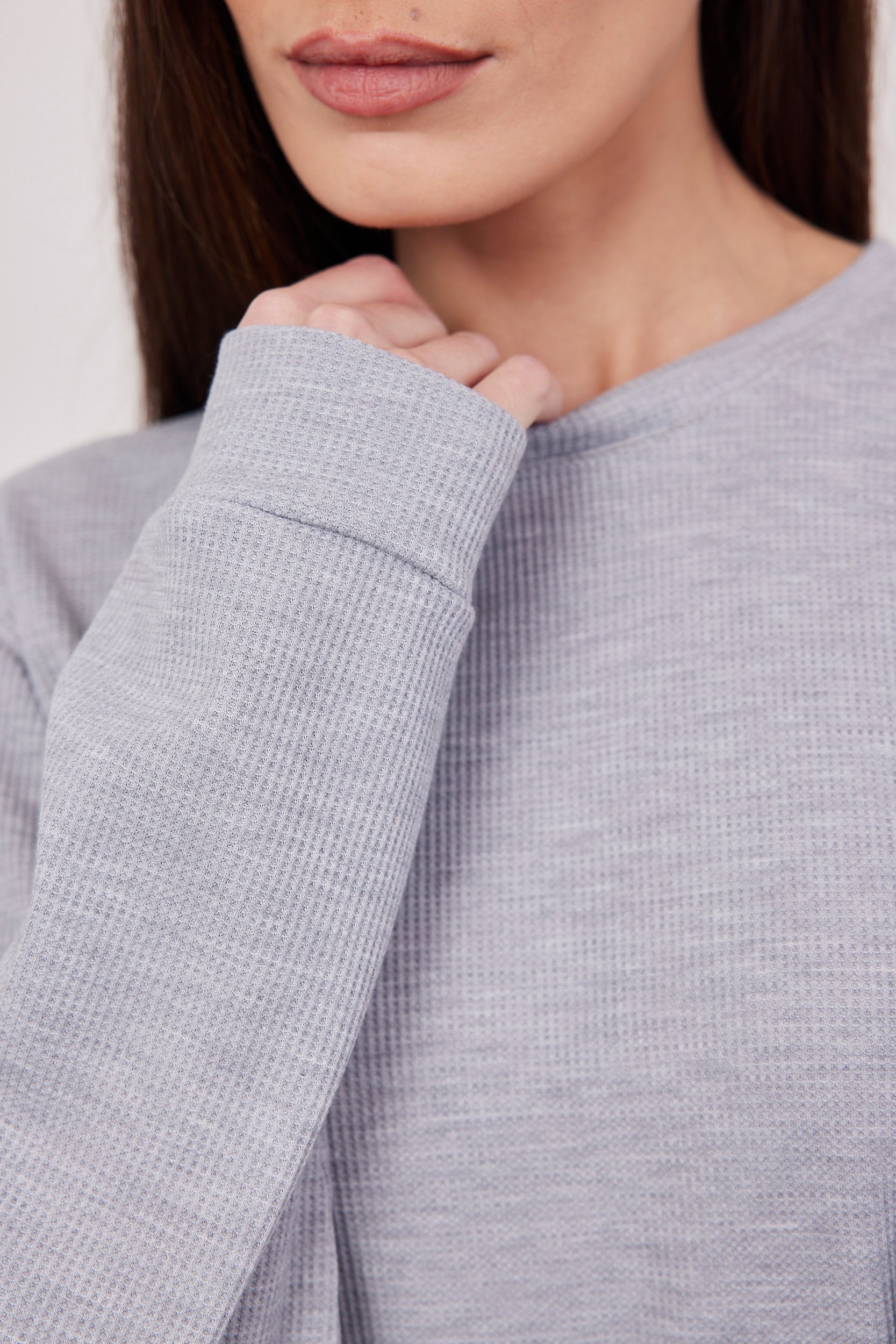 חולצה בד וופל ארוכה