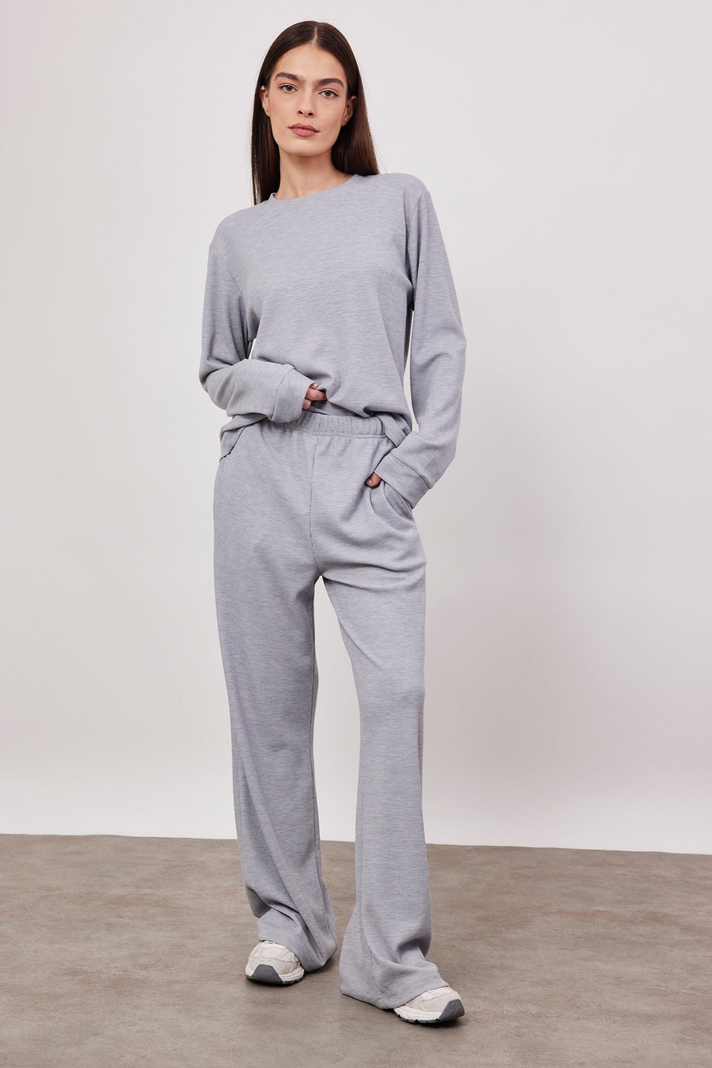 מכנסי בד וופל ארוכים