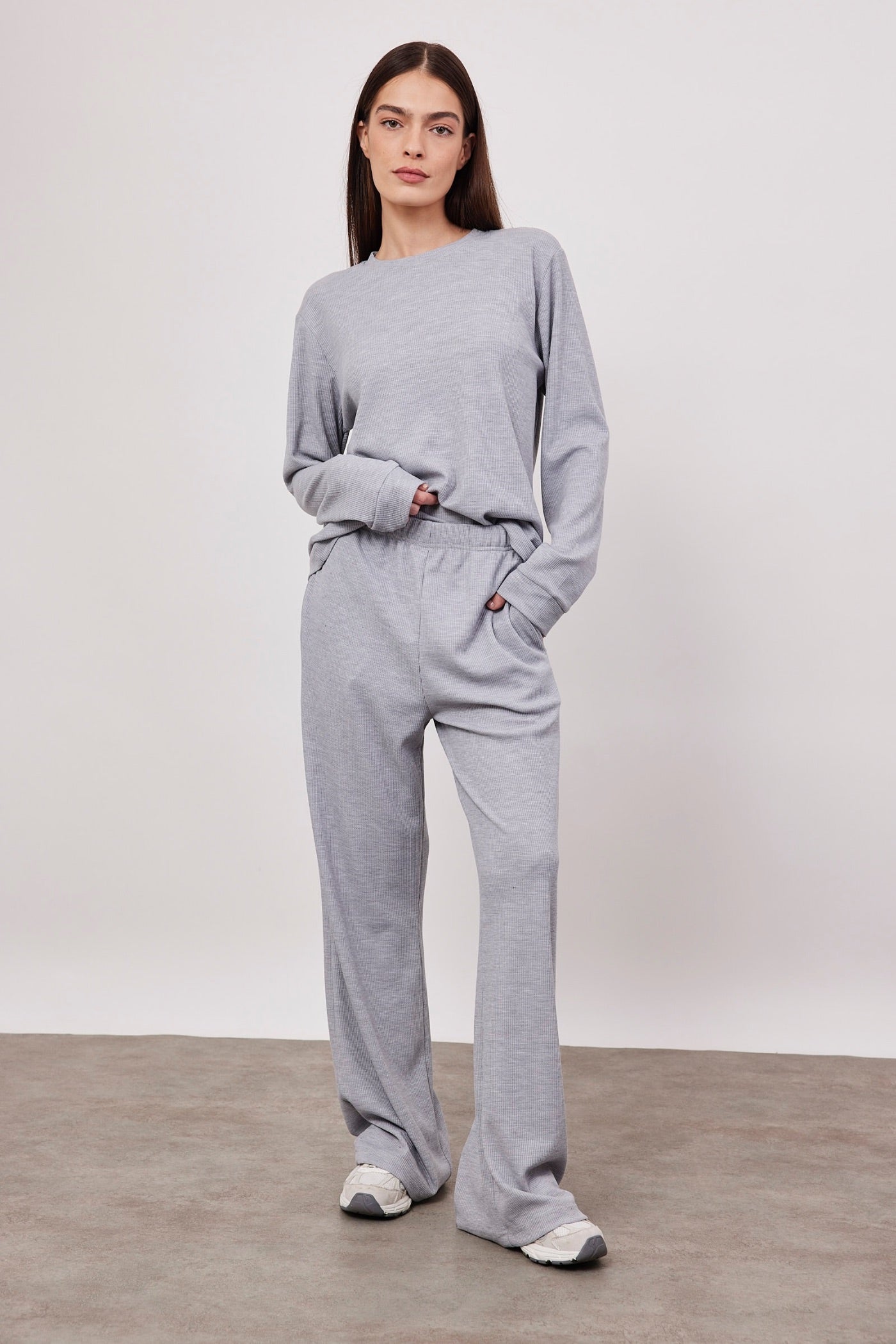 חולצה בד וופל ארוכה