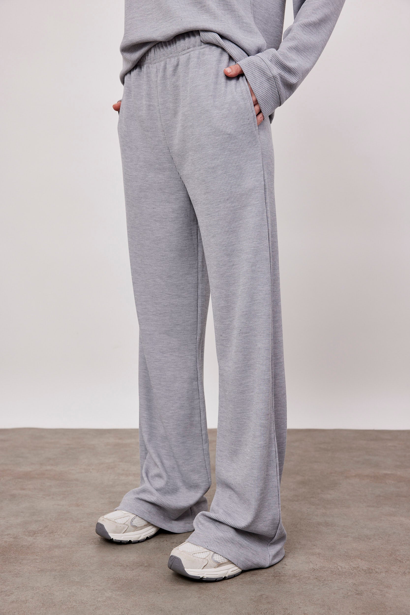 מכנסי בד וופל ארוכים